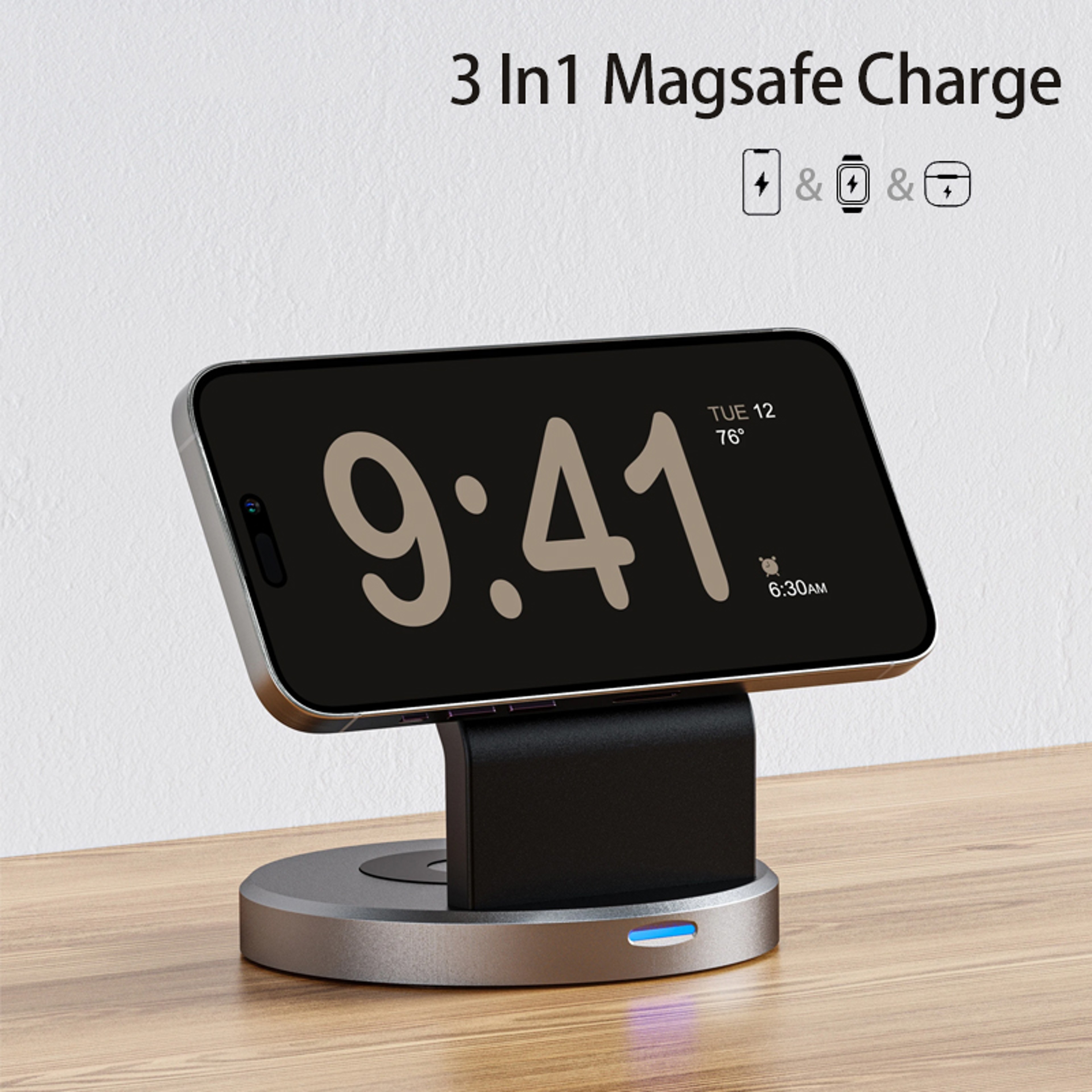 MagSafe Fast Charging Station 3 In 1 Magnetic Wireless Charger Stand IWatch AirPods Dock 0