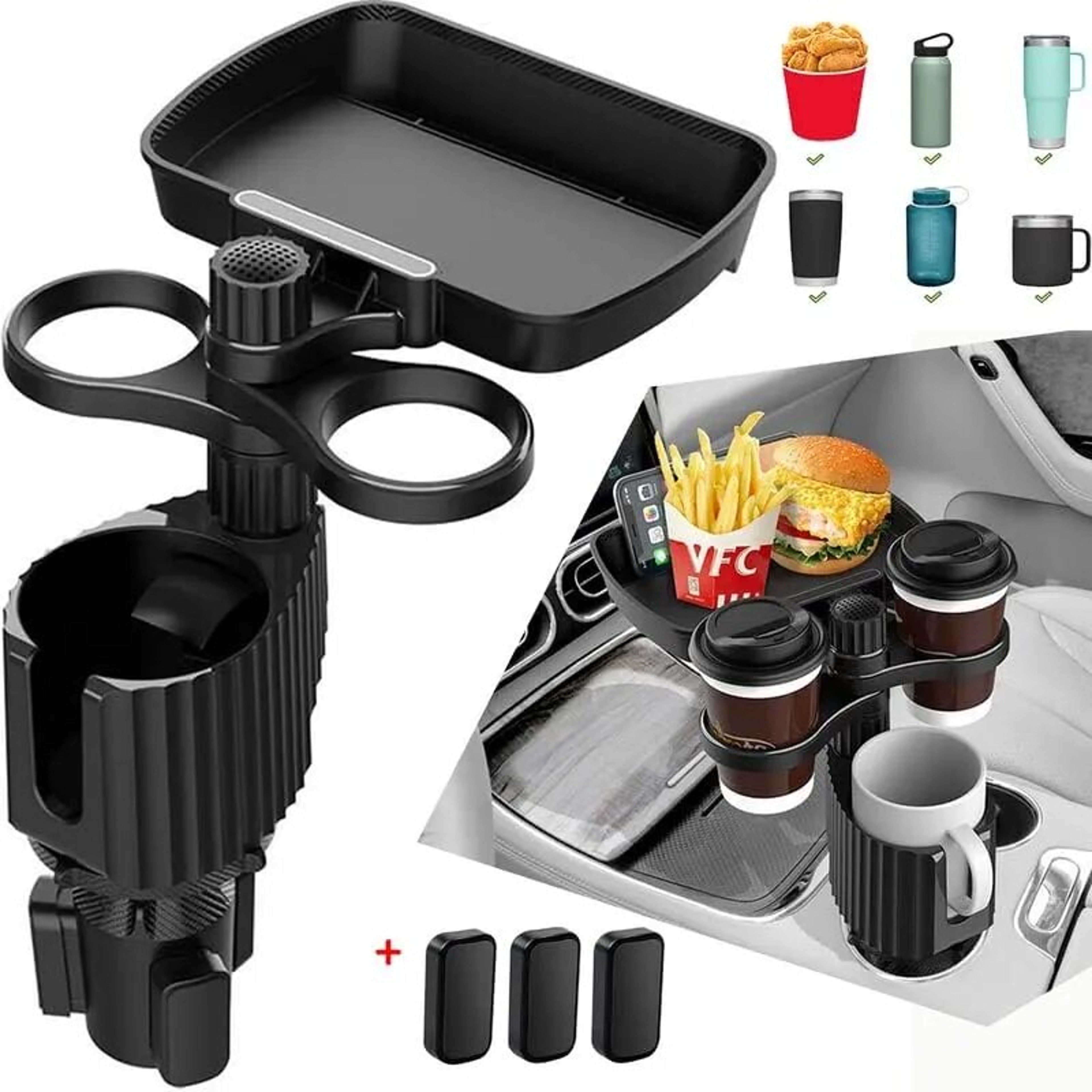 Detachable Car Cup Holder Tray Car Cup Holder Expander Tray Car Food Tray Table 0