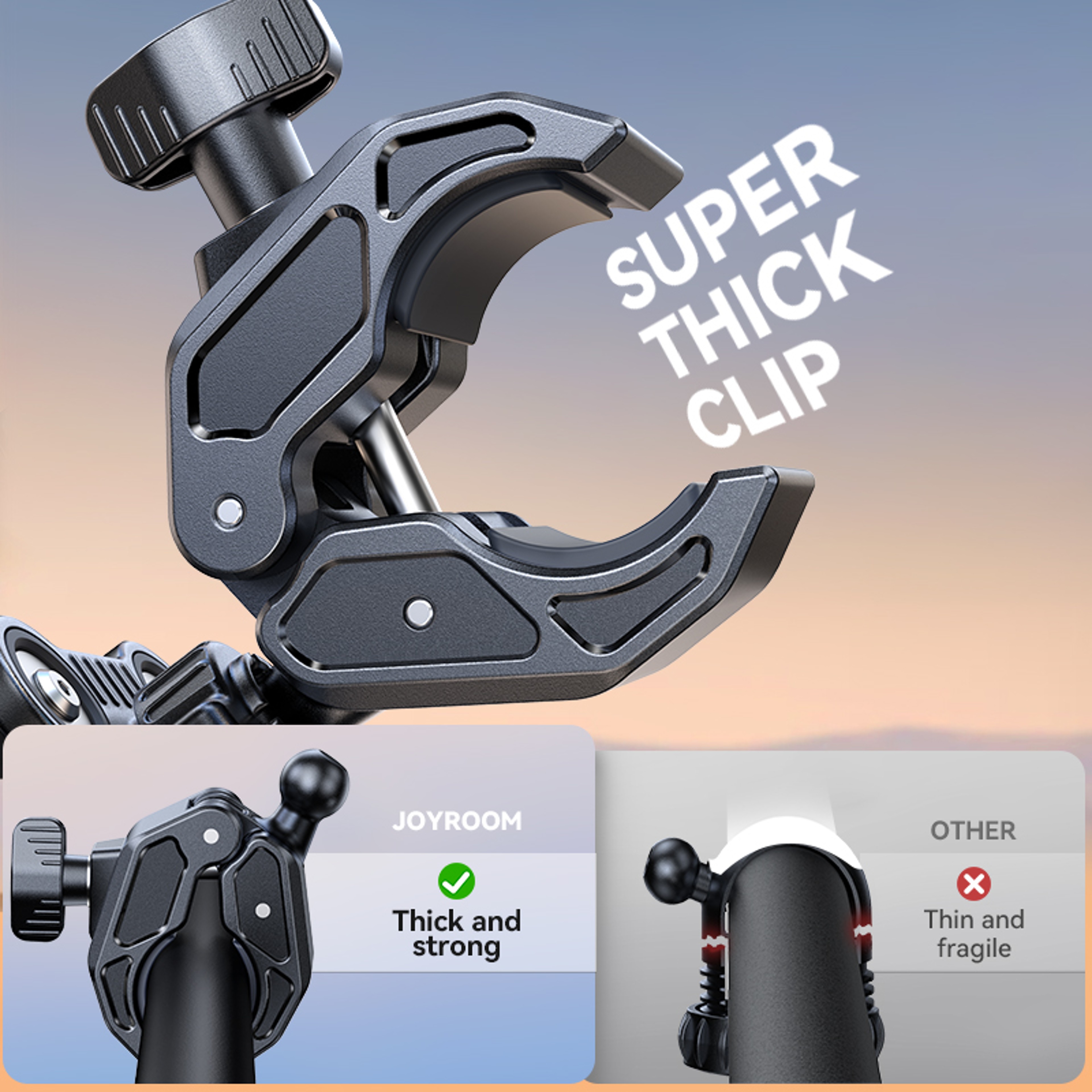 Universal Bike Bicycle Phone Mount, Motorcycle Phone Mount Holder, Dual Vibration Dampener for 4.7 to 7 Inch Phones – view 6