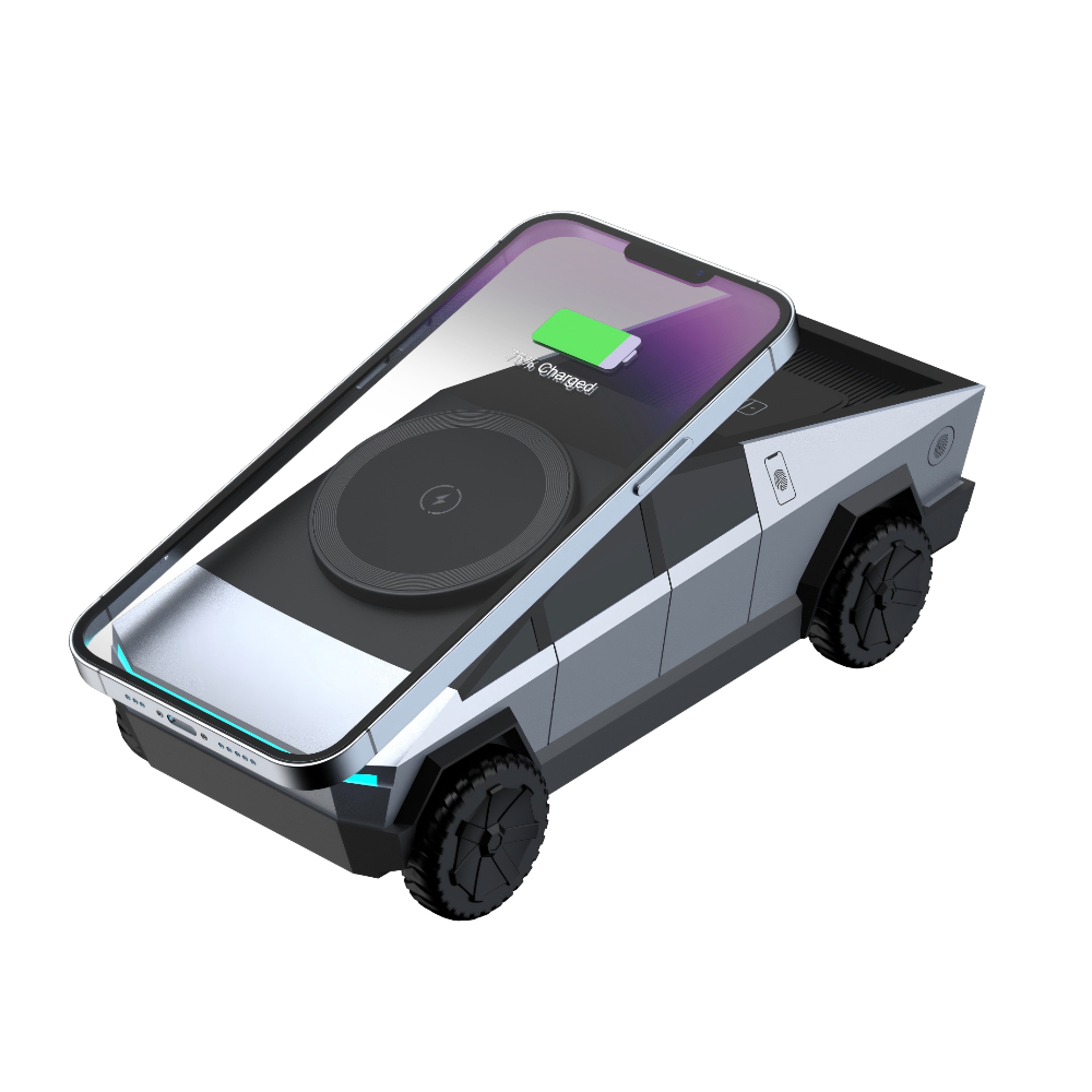 Multifunctional 3-in-1 Wireless Charger, Cybertruck Desktop Qi2 Charger, iPhone, iWatch, AirPods Charging – view 8