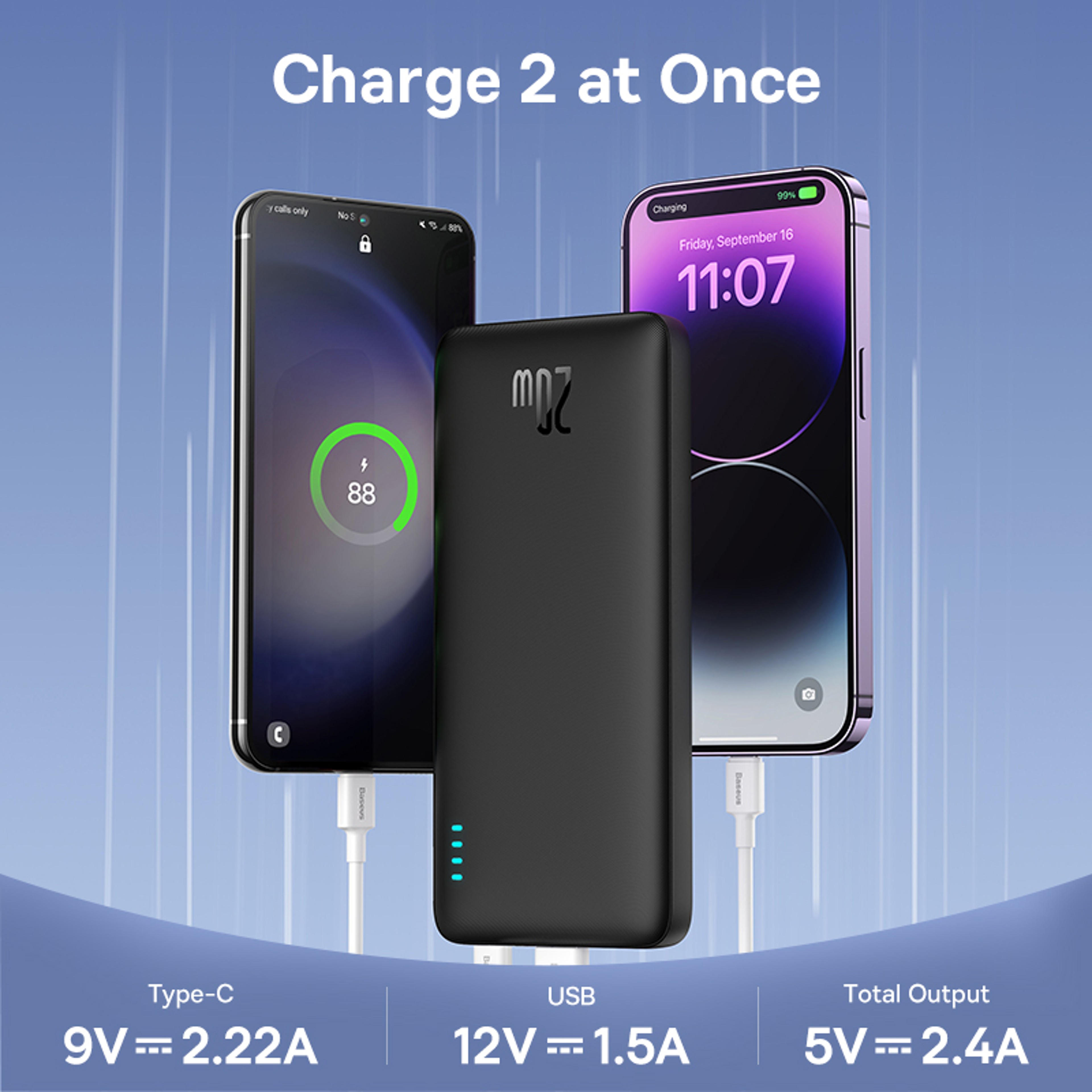 Baseus Airpow 20W Power Bank, Fast Charge, Powerbank for iPhone Xiaomi Batteries – view 4