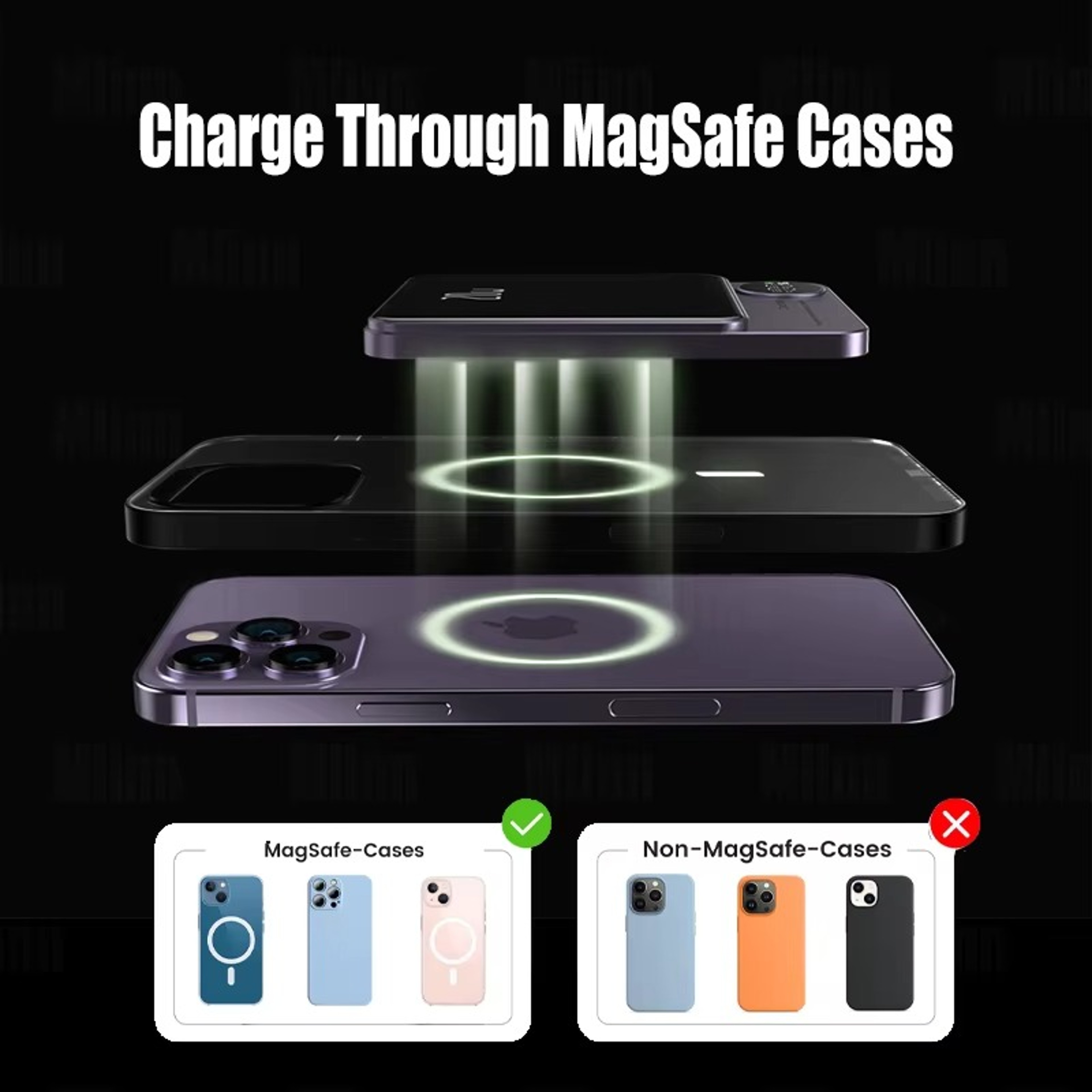 Alloy Magsafe 10000mAh Powerbank, Magnetic Wireless Fast Charger, Portable Battery for iPhone – view 3