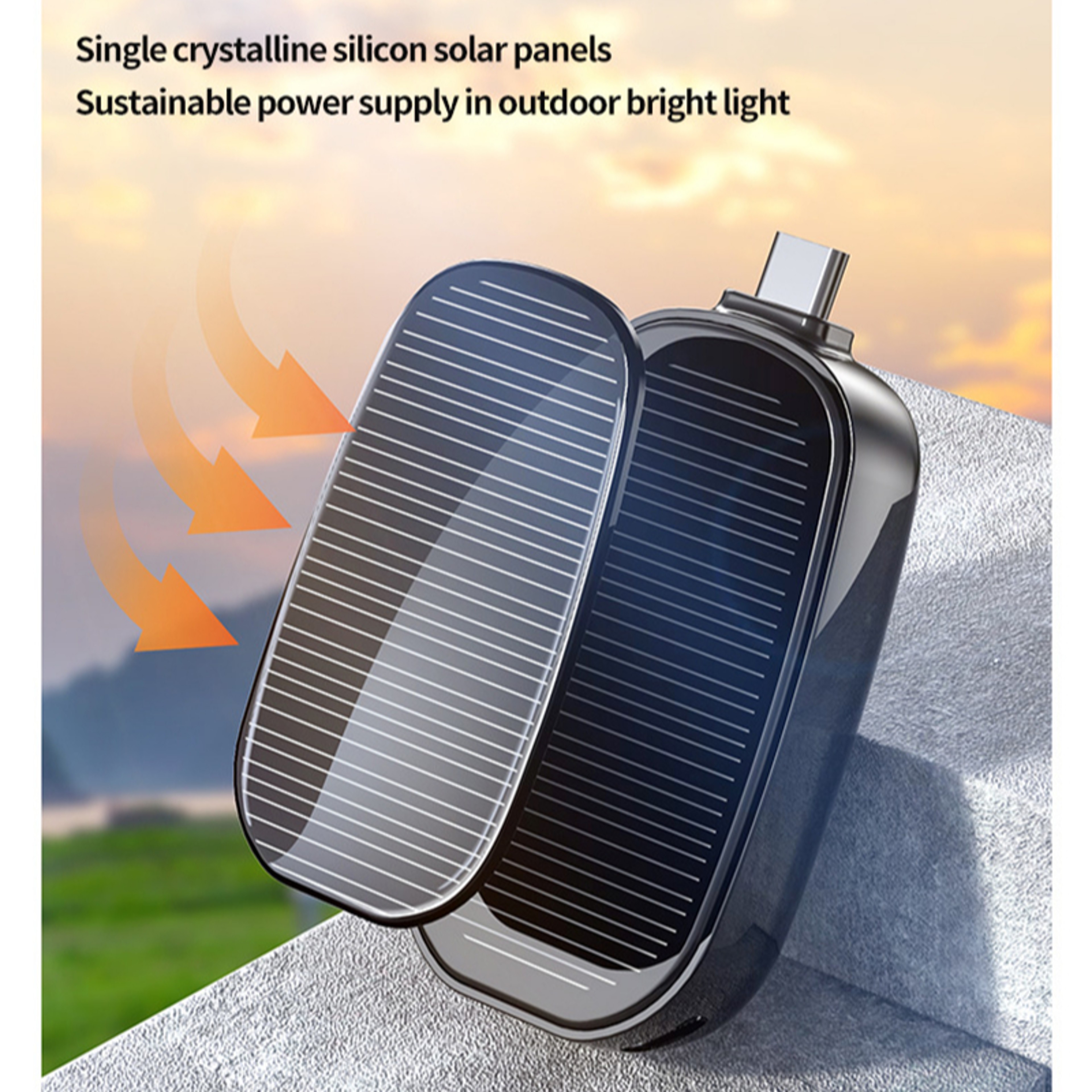 Portable Solar Charger Mini Power Bank Key Ring Compact External Battery Outdoor Camping Phone Powe 0