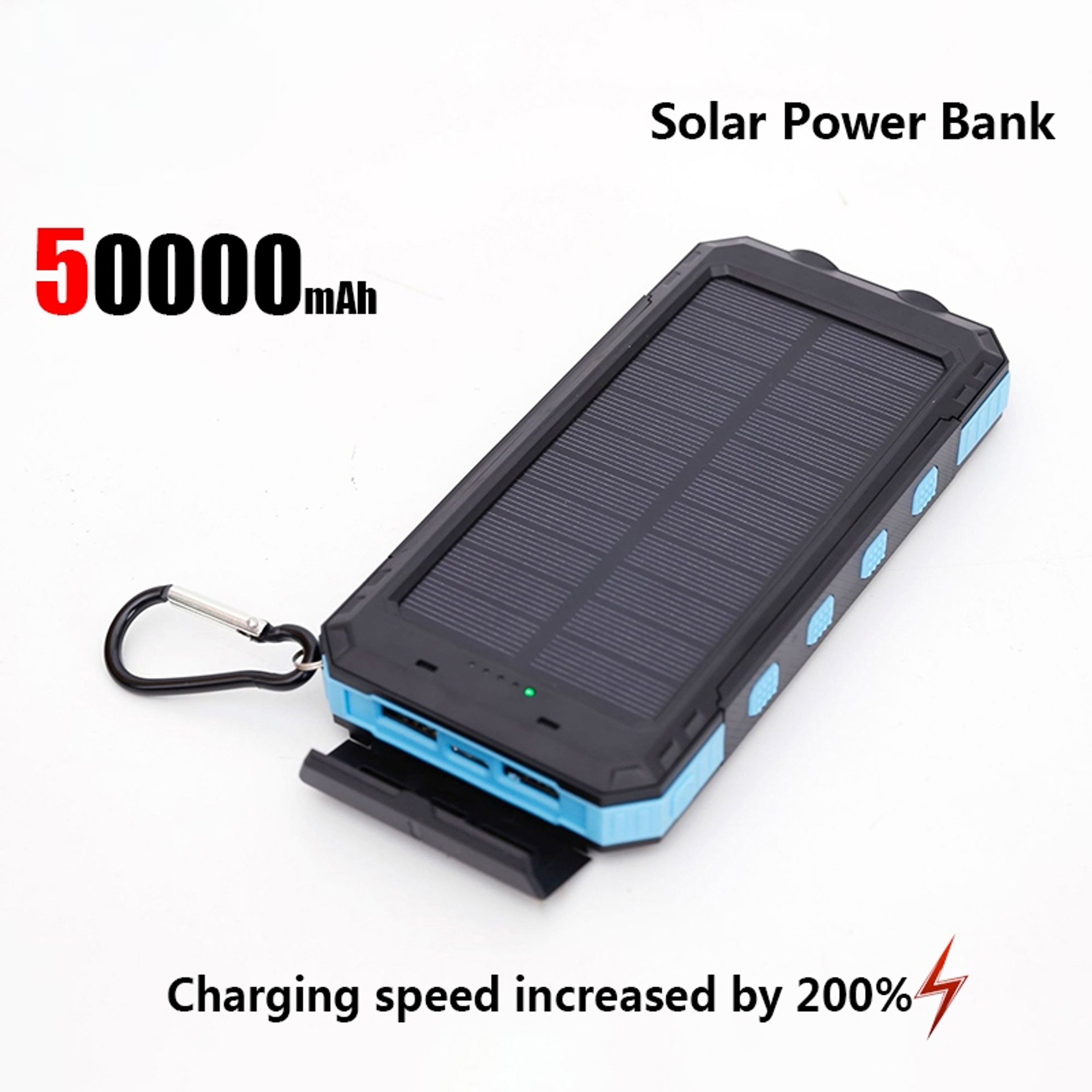 Portable Solar Power Bank, Outdoor Large Capacity Mobile Phone Charger with Flashlight, Fast Charging External Battery – view 17
