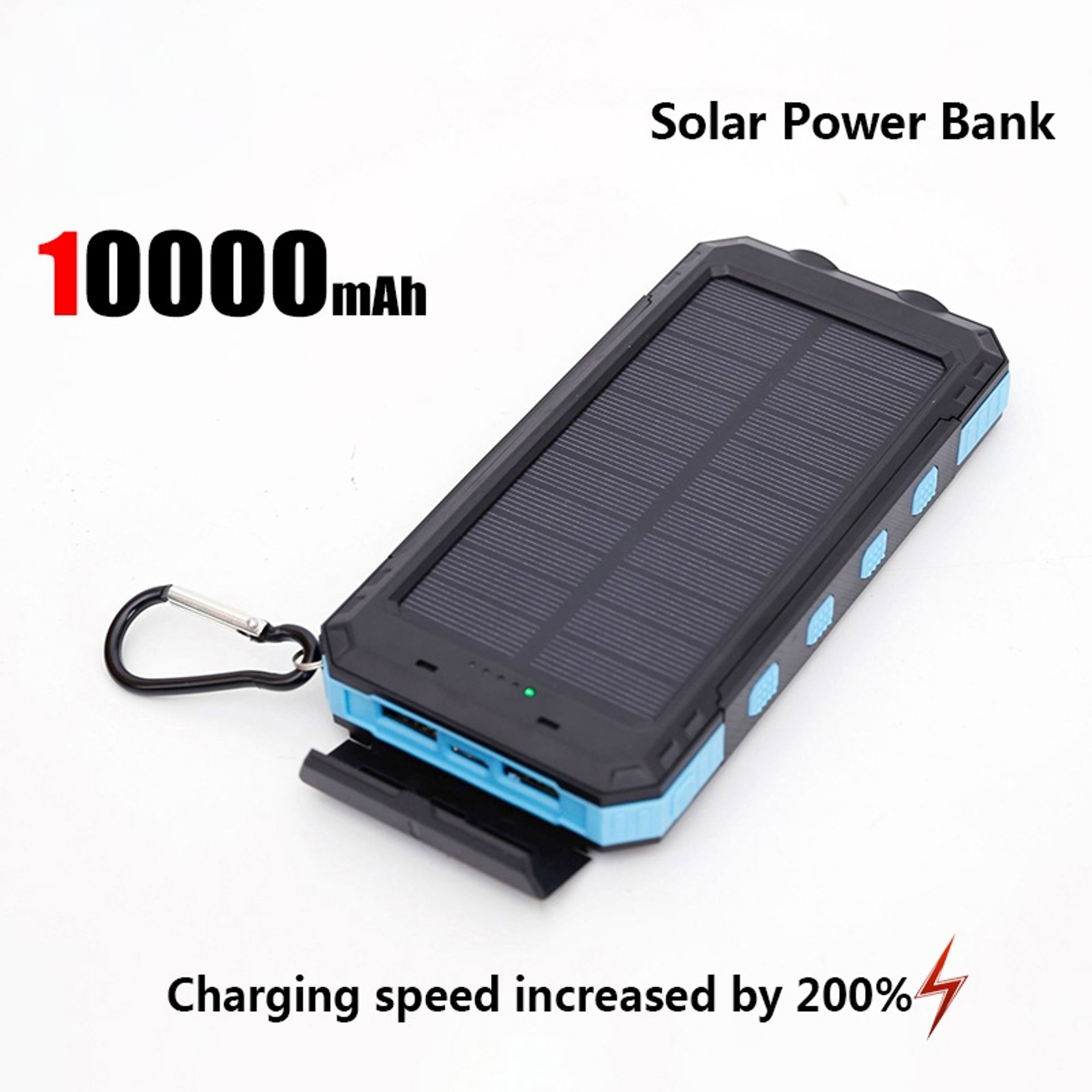 Portable Solar Power Bank, Outdoor Large Capacity Mobile Phone Charger with Flashlight, Fast Charging External Battery – view 15