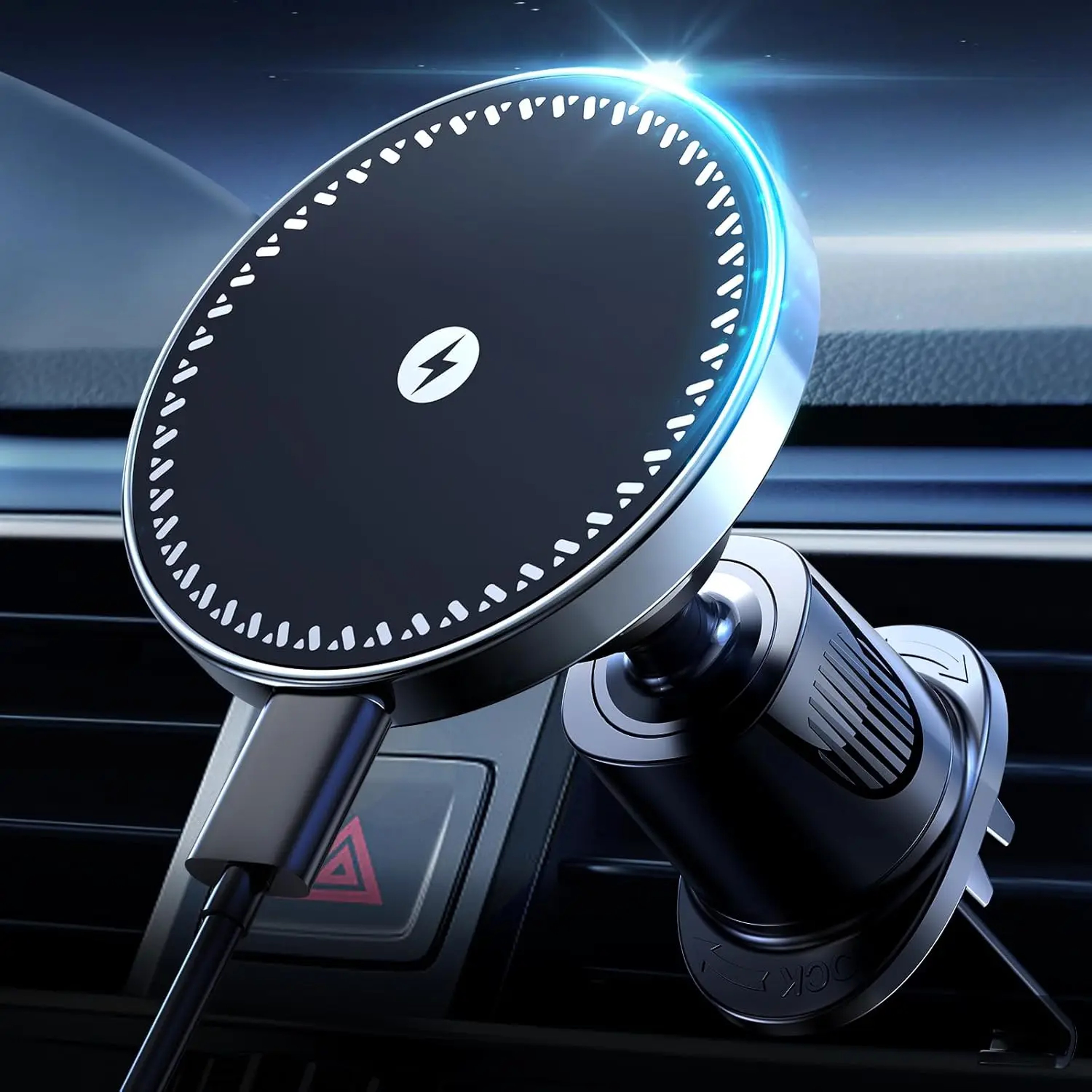 15W Wireless Car Charger Adapter Strong Magnetic Air Vent Phone Holder Fast Charging Mount For IPho 0