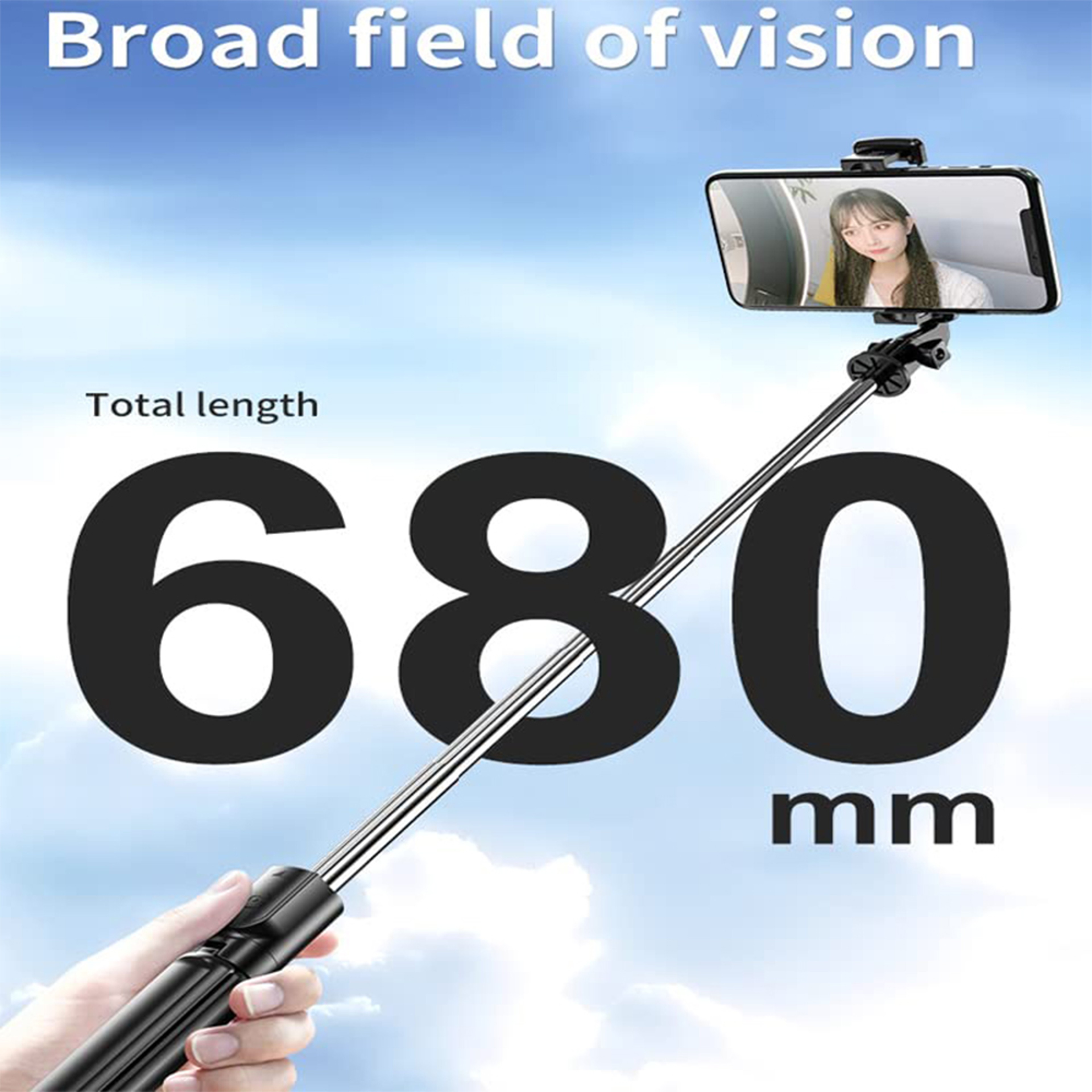 Bluetooth Remote Extendable Tripod, Wireless Selfie Stick Tripod Stand, Mobile Phone Tripod for Smartphone – view 3