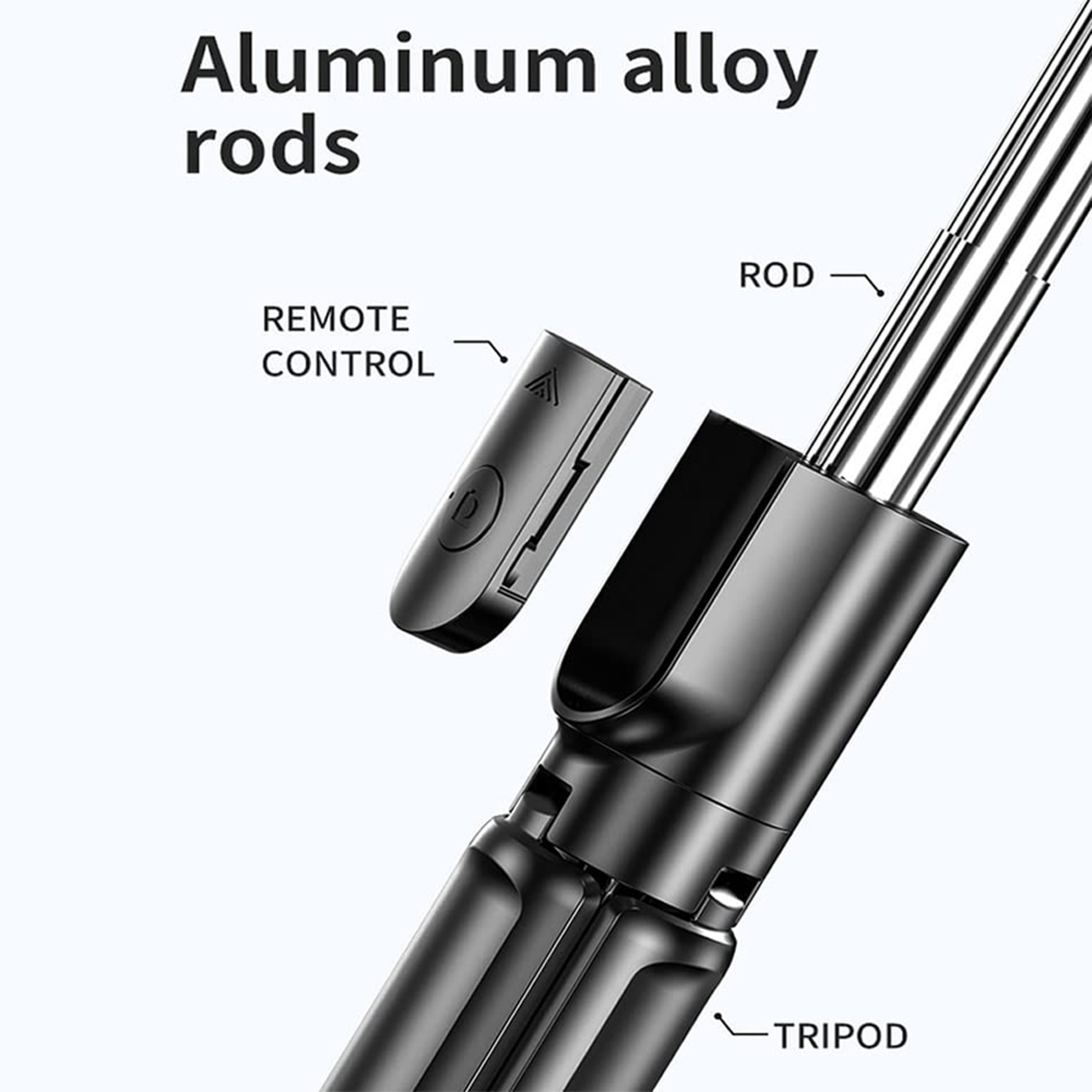 Bluetooth Remote Extendable Tripod, Wireless Selfie Stick Tripod Stand, Mobile Phone Tripod for Smartphone – view 4
