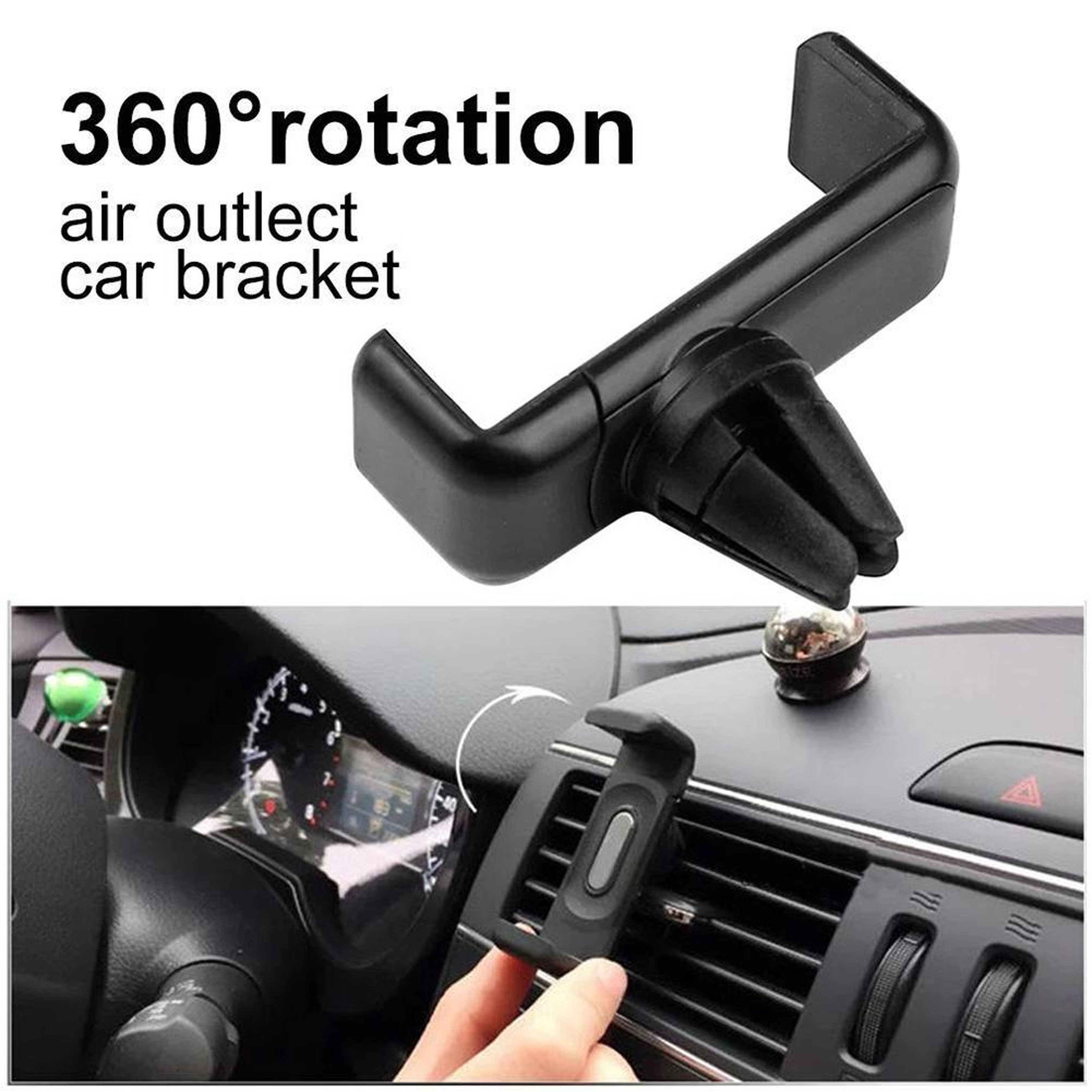 Automobile Clamp Phone Holder, Universal Car Mount for Dashboard, Windshield Vent Hands Free Mobile Stand – view 5