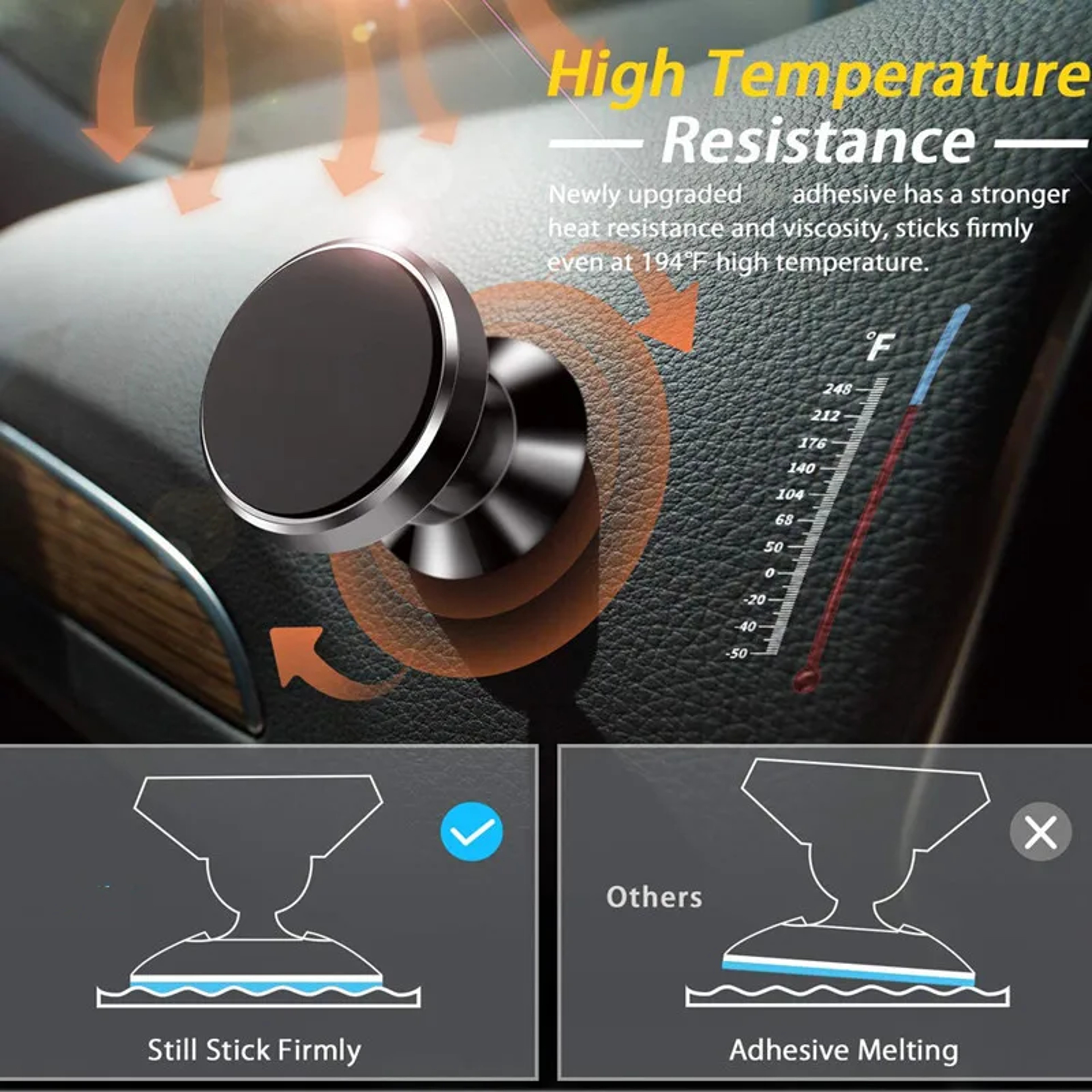 Magnet Mount Car Phone Holder Stick On Dashboard Bracket Magnetic Mobile Support For Car And Wall 5