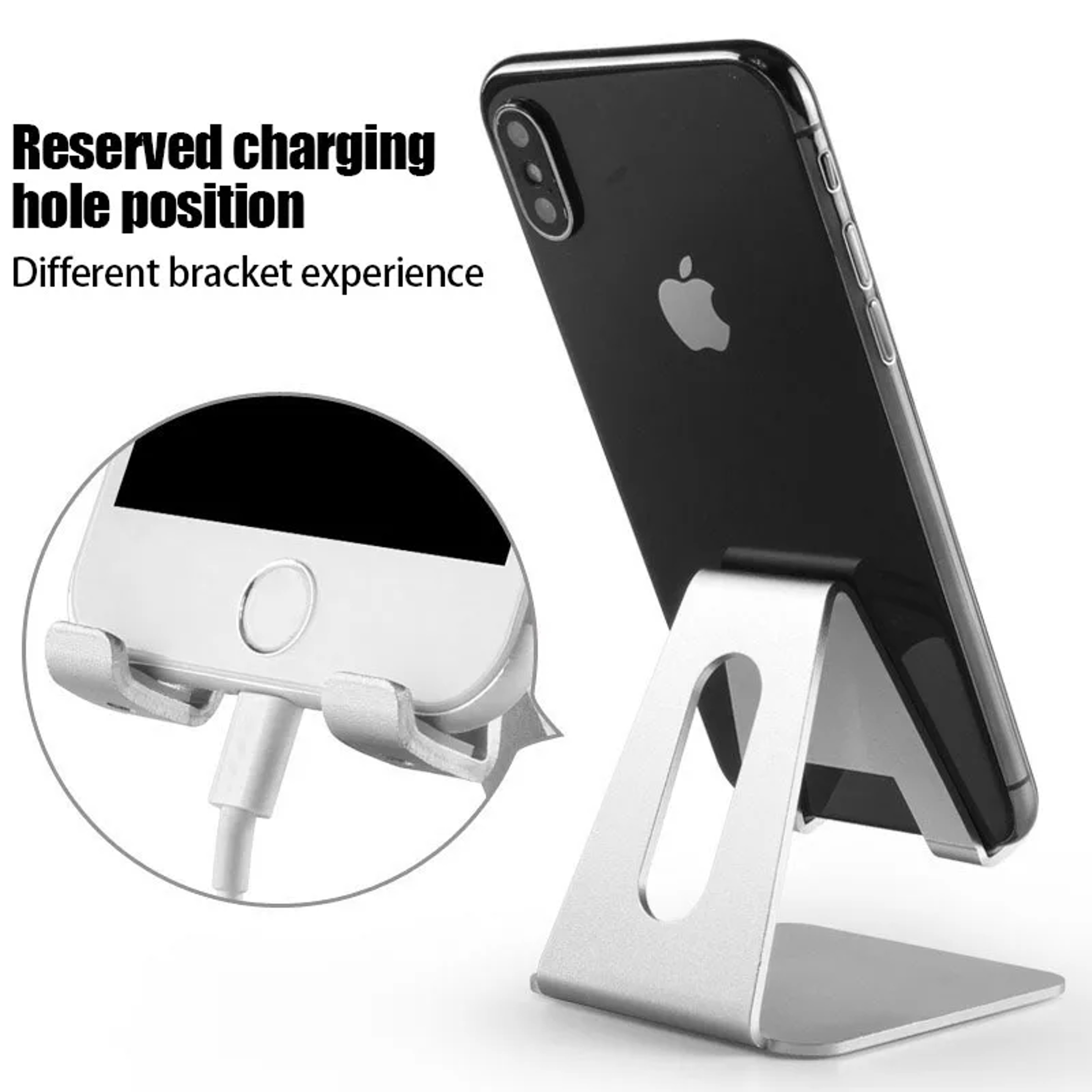 Universal Lazy Tablet Dock, Desktop Metal Phone Stand, Stable Adjustable Holder for All Smartphones – view 3