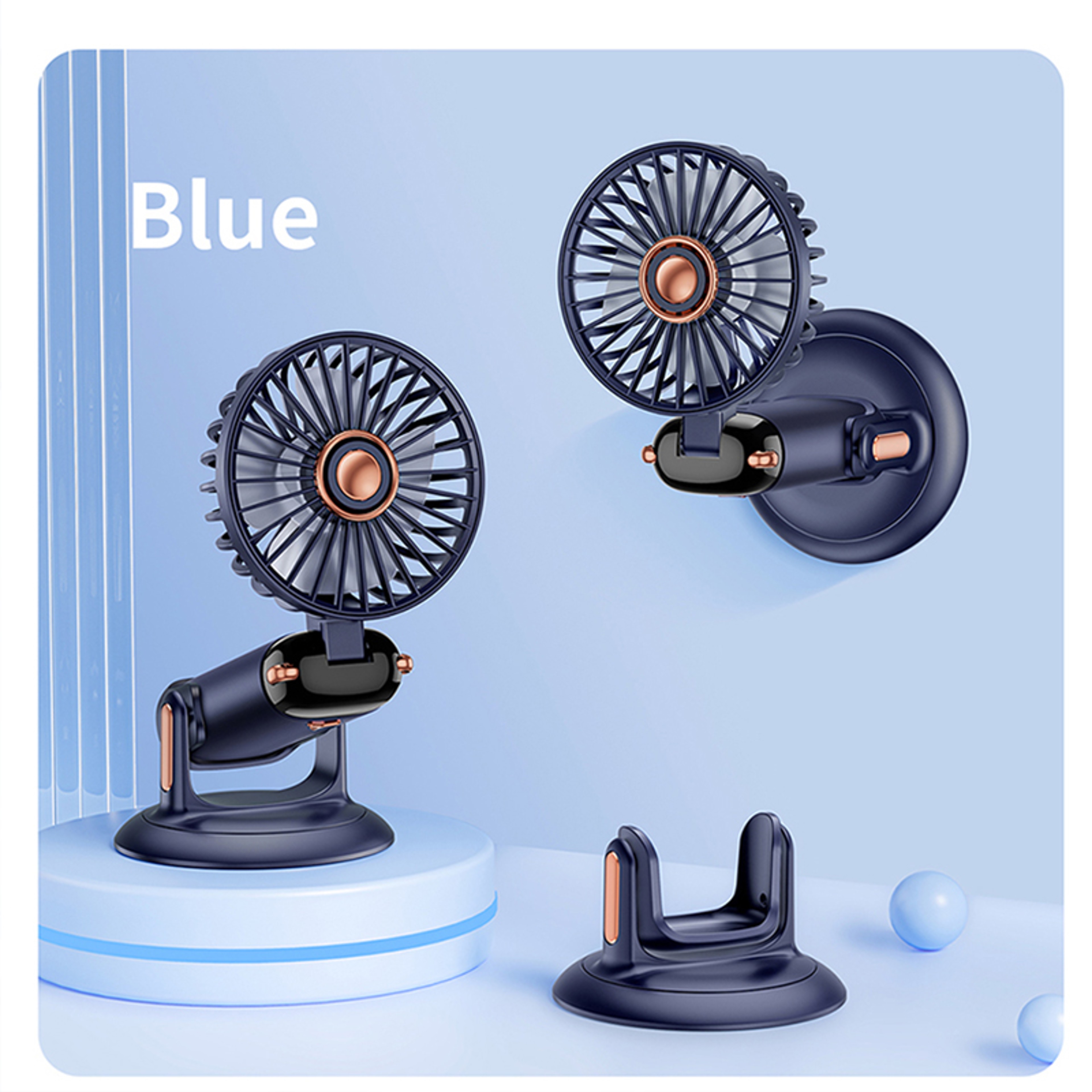Foldable Portable Desk Fan Handheld Mini Fan 5 Speed USB Rechargeable Outdoor Neck Hanging Fan With 12