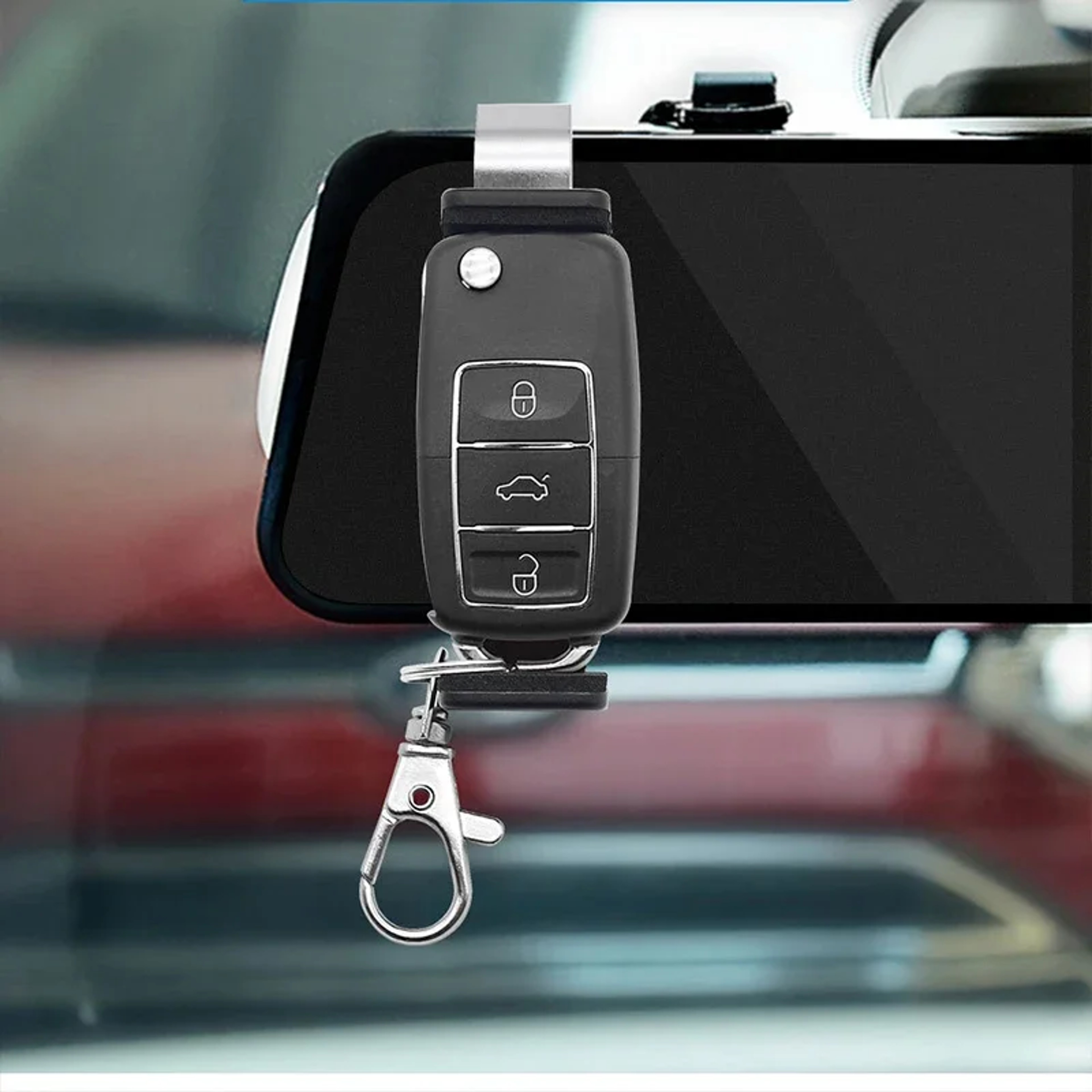 Universal Car Keychain, Sun Visor Clip Holder, Barrier, Garage Door Control, Quick Installation, Car Remote – view 3