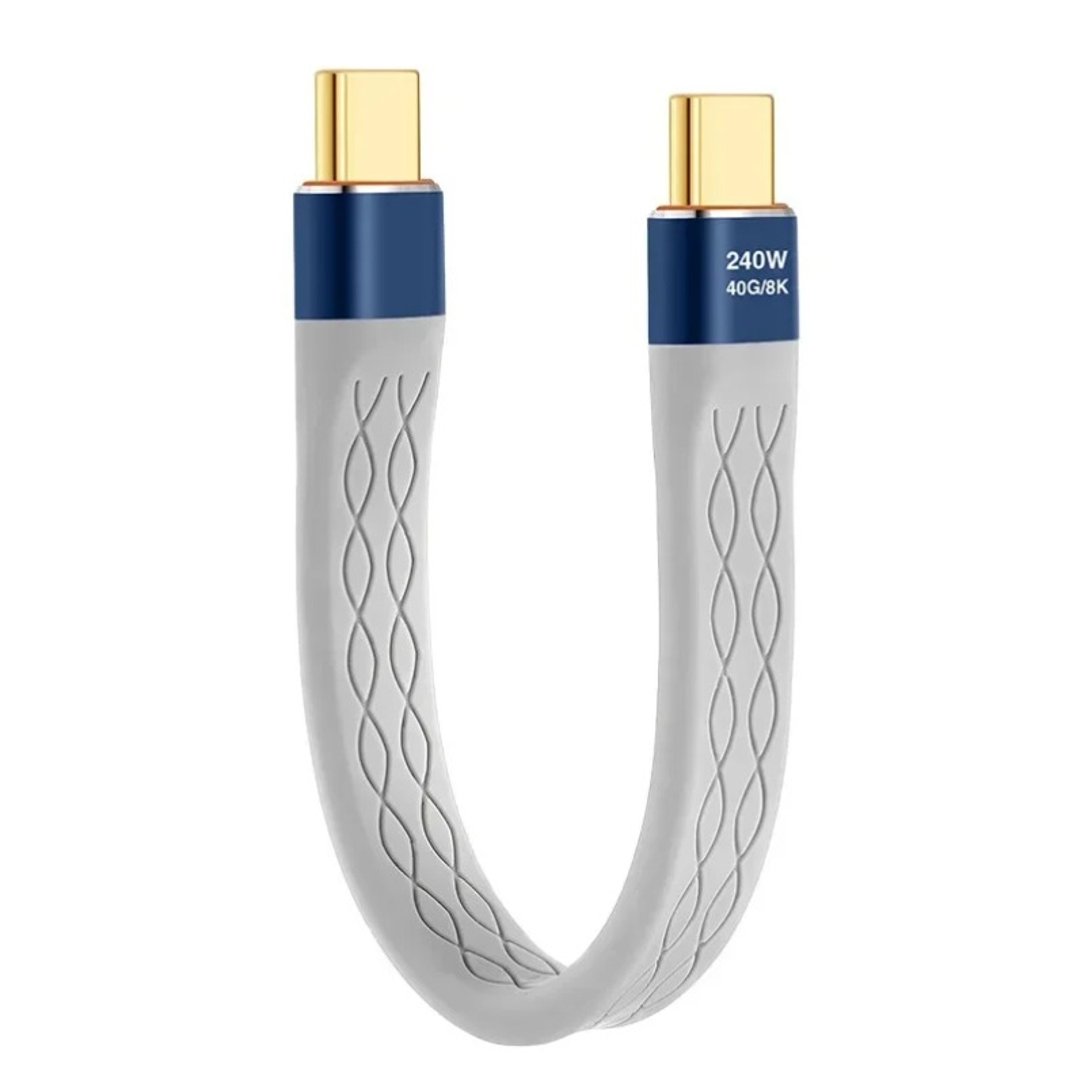 Fast Charging USB C Cable, Short Type C Cord, 8K 40Gbps Data Transfer, Flat Slim FPC, Data Charge Extension Cable – view 7