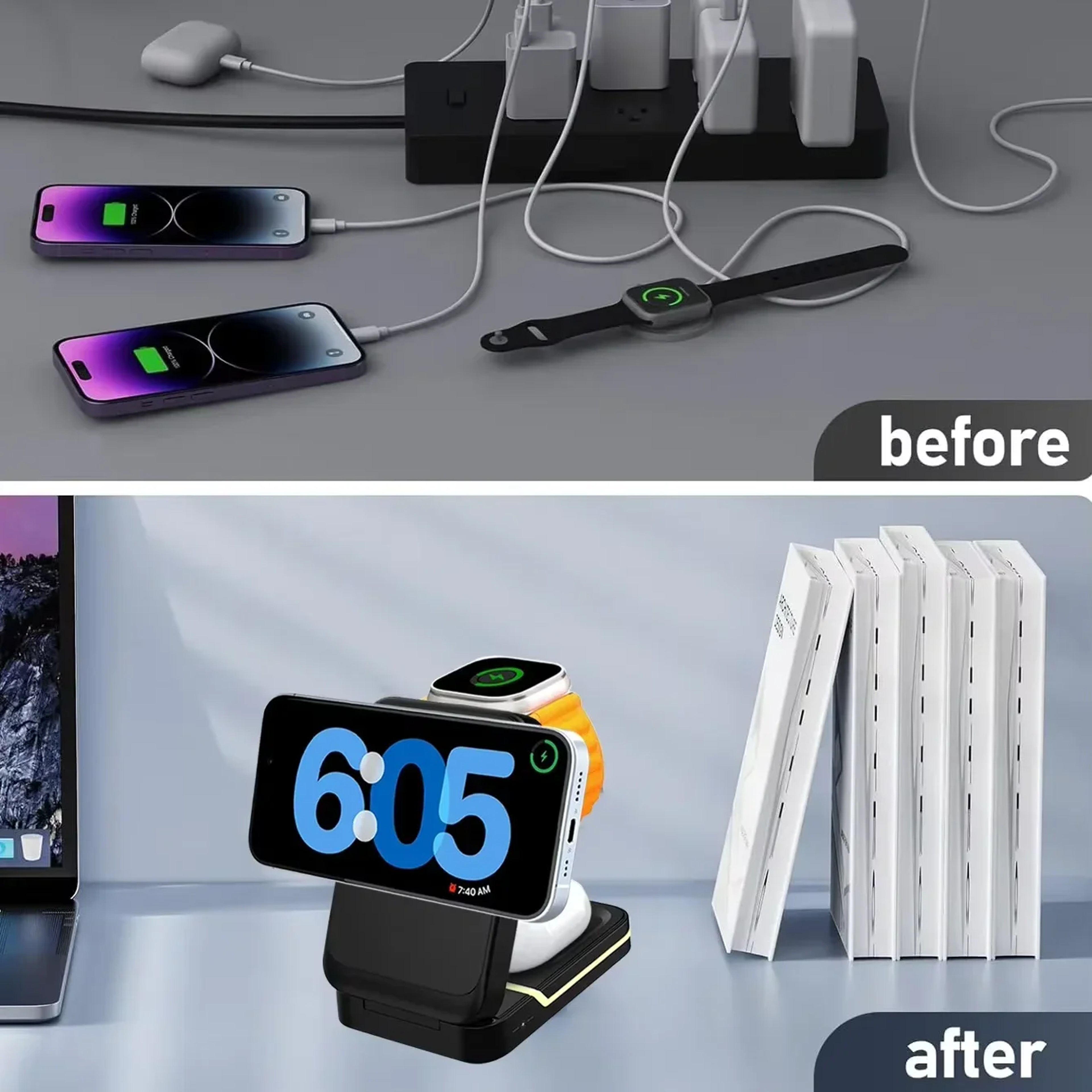 Travel Fast Wireless Charger Stand Magnetic Foldable Charging Station For Phones And Smart Devices 1