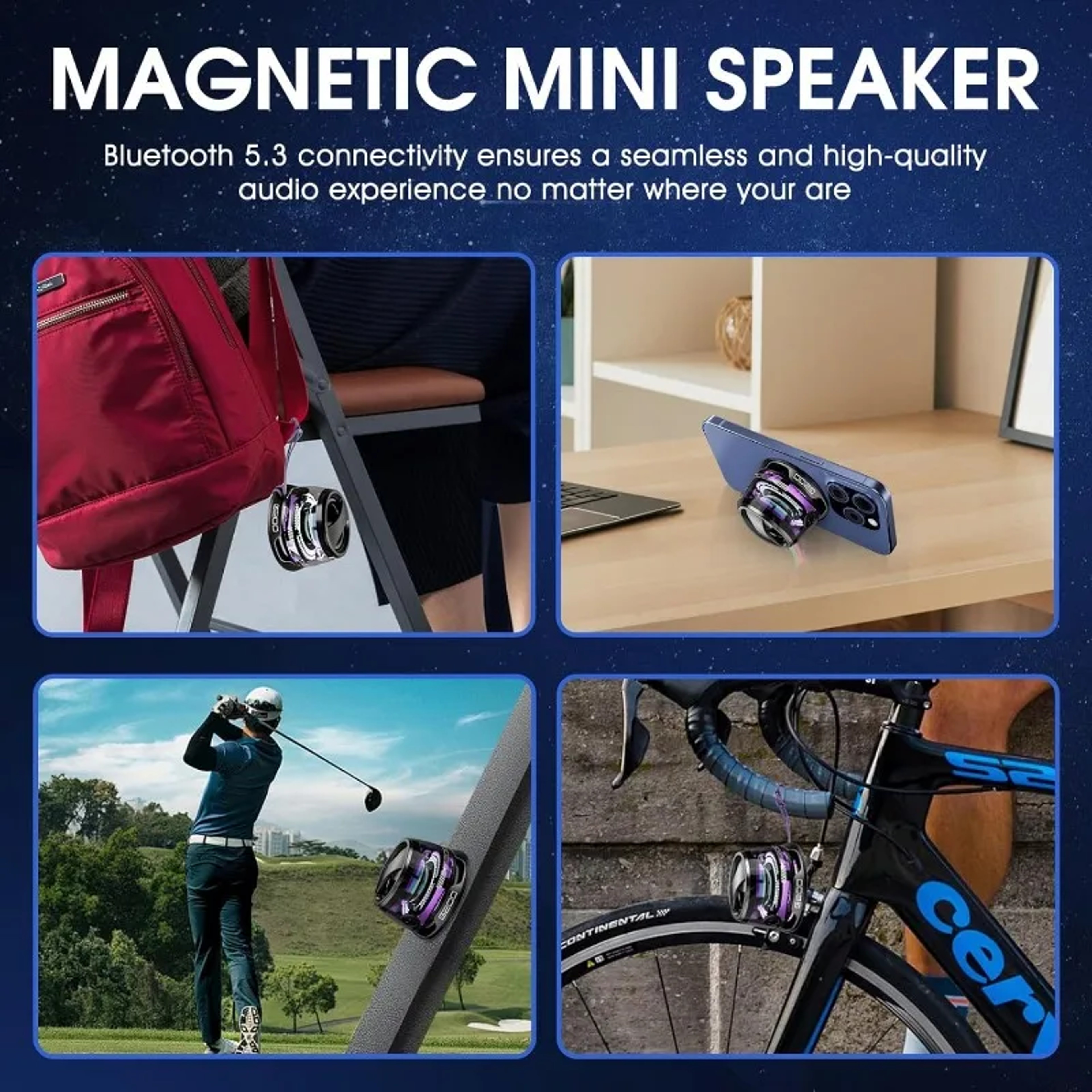 Wireless Portable Mini Bluetooth Speaker Outdoor Magnetic Travel Stereo Speaker Color Light And Pho