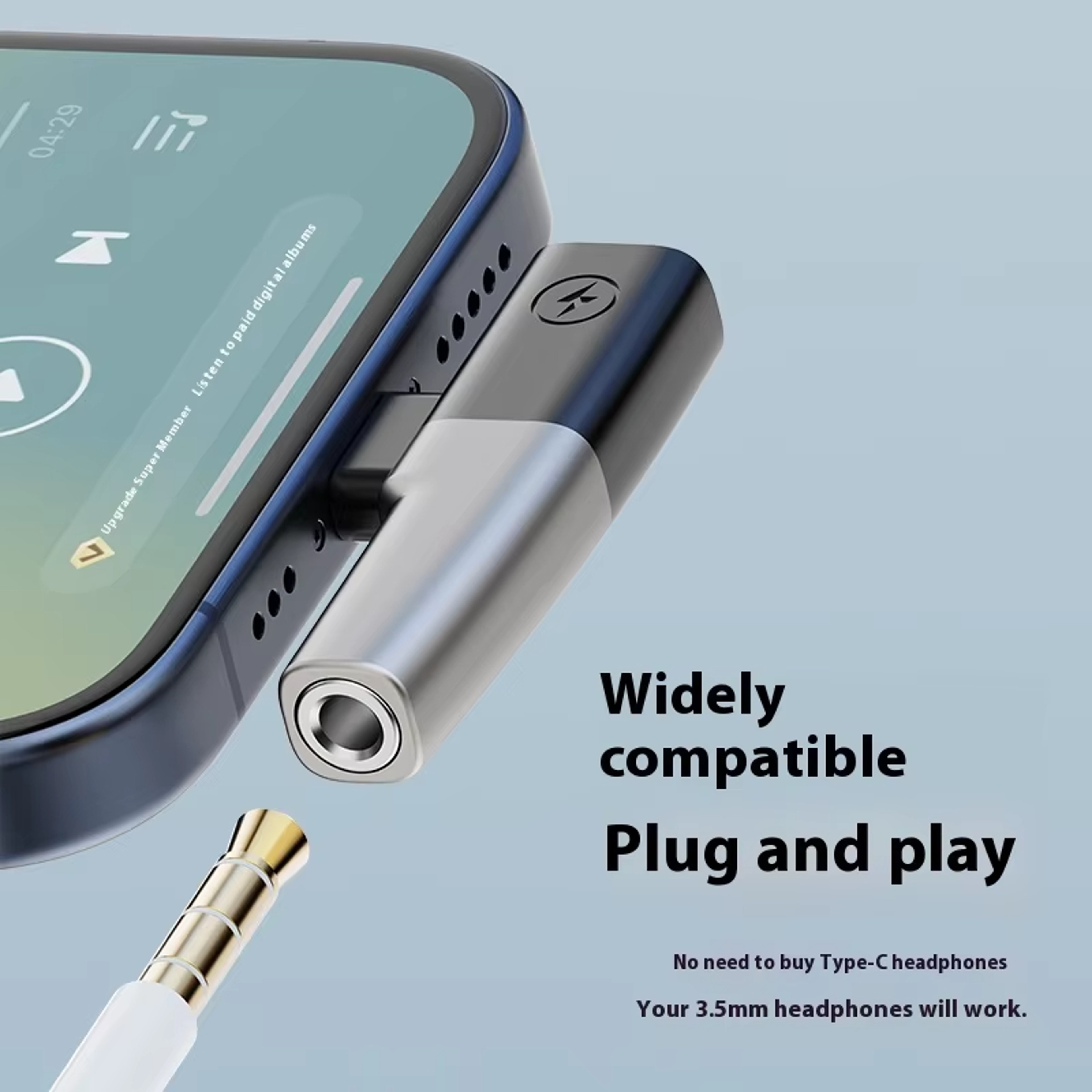 Premium USB C To Audio  Fast Charging Adapter Splitter 4