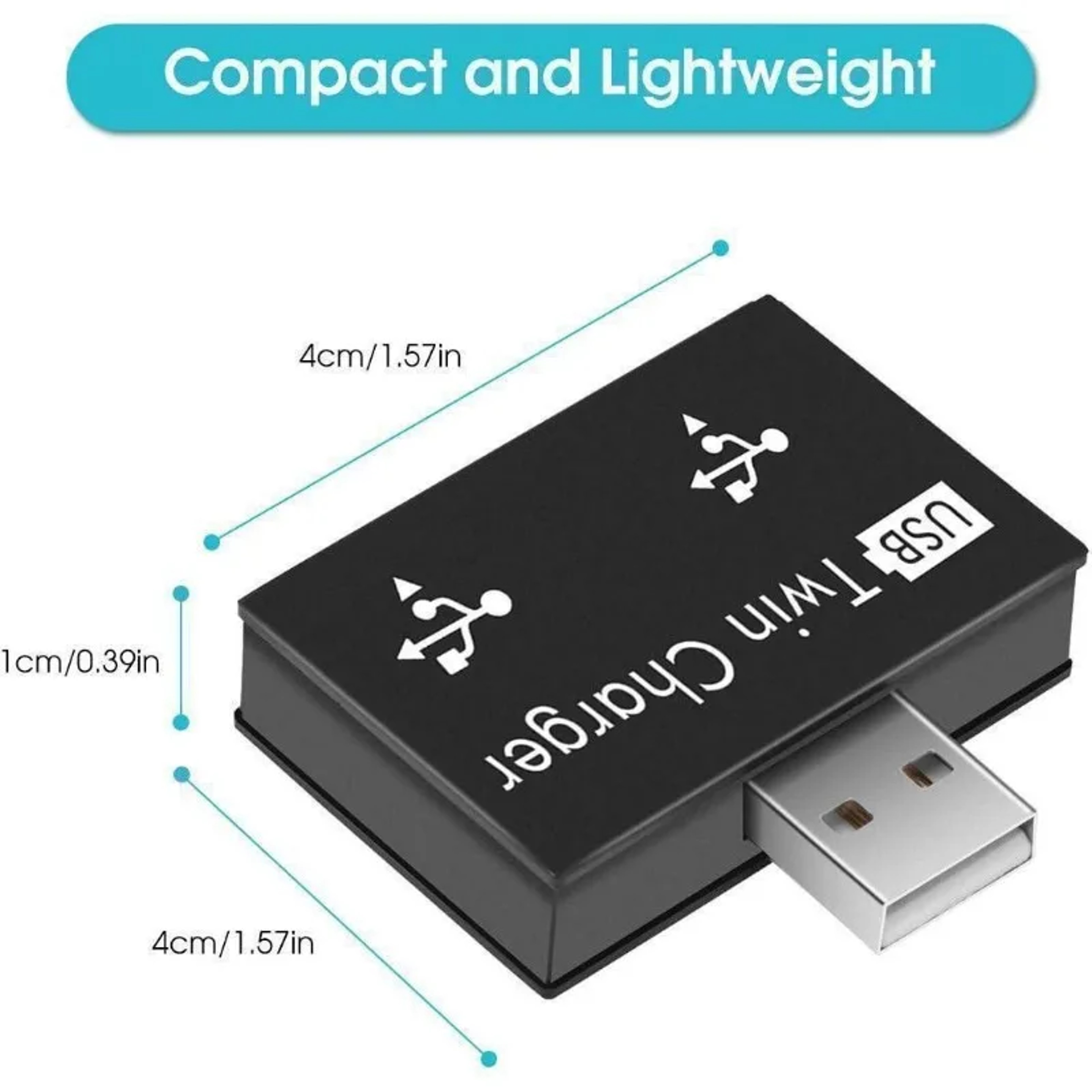 USB Dual Port Converter Compact USB Splitter Hub Adapter 5