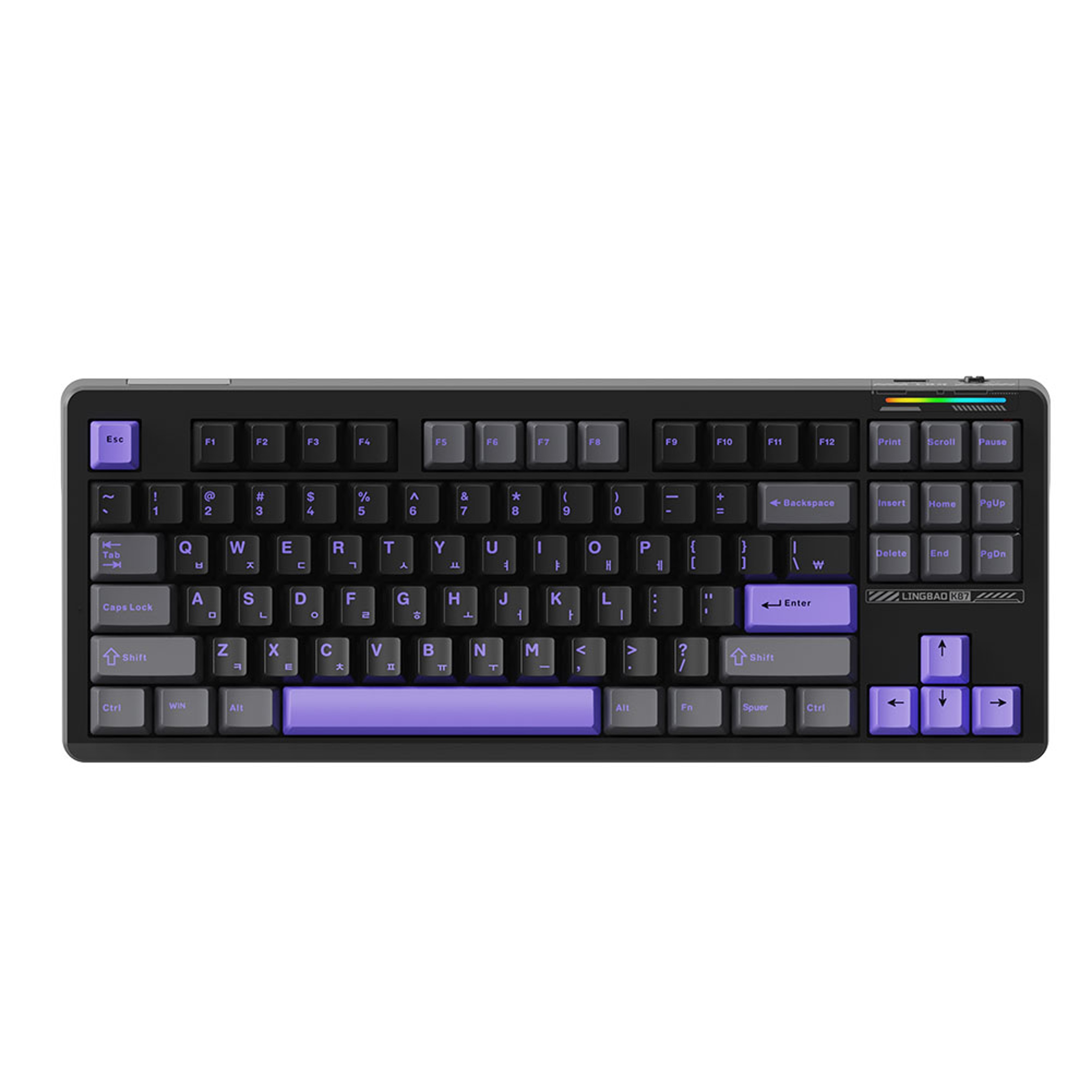 Wireless Mechanical Keyboard With Korean Letters PBT Keycaps And Gasket Mount 3