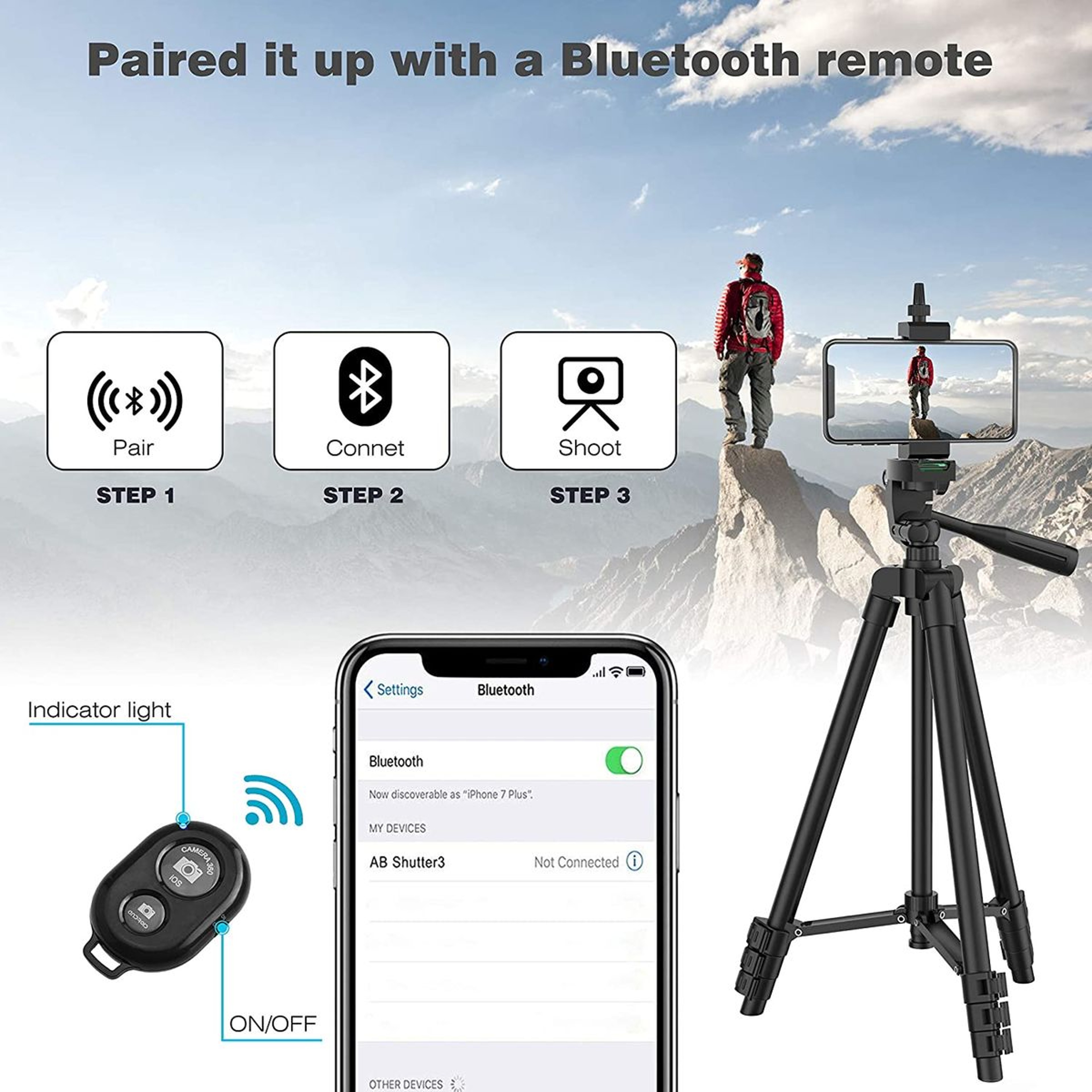 SnapPro Portable Phone Tripod Stand With Bluetooth Remote For Vlogging Photography  Content Creatio 3