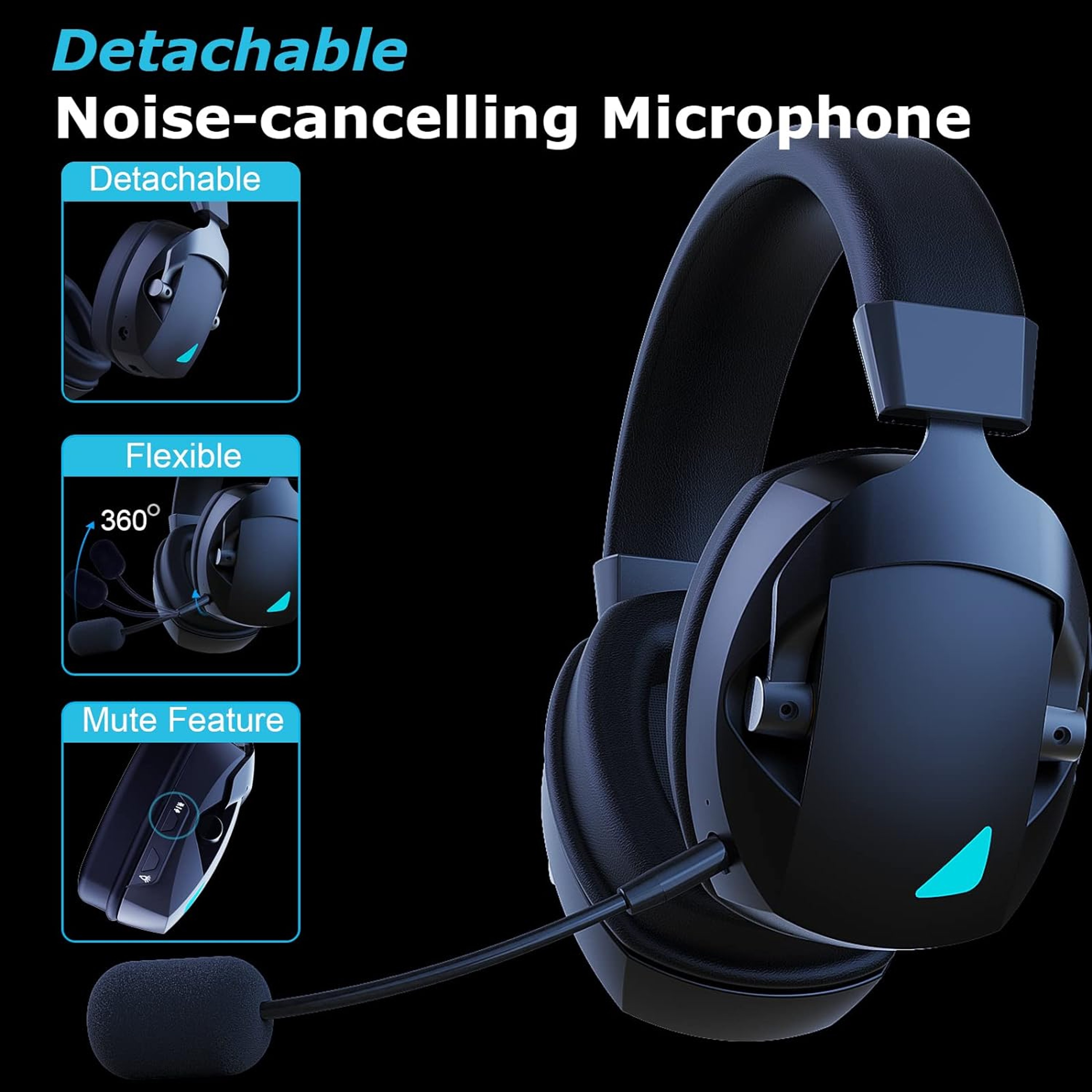 Wireless Gaming Headset for PC & Switch with Bluetooth Mic – view 5