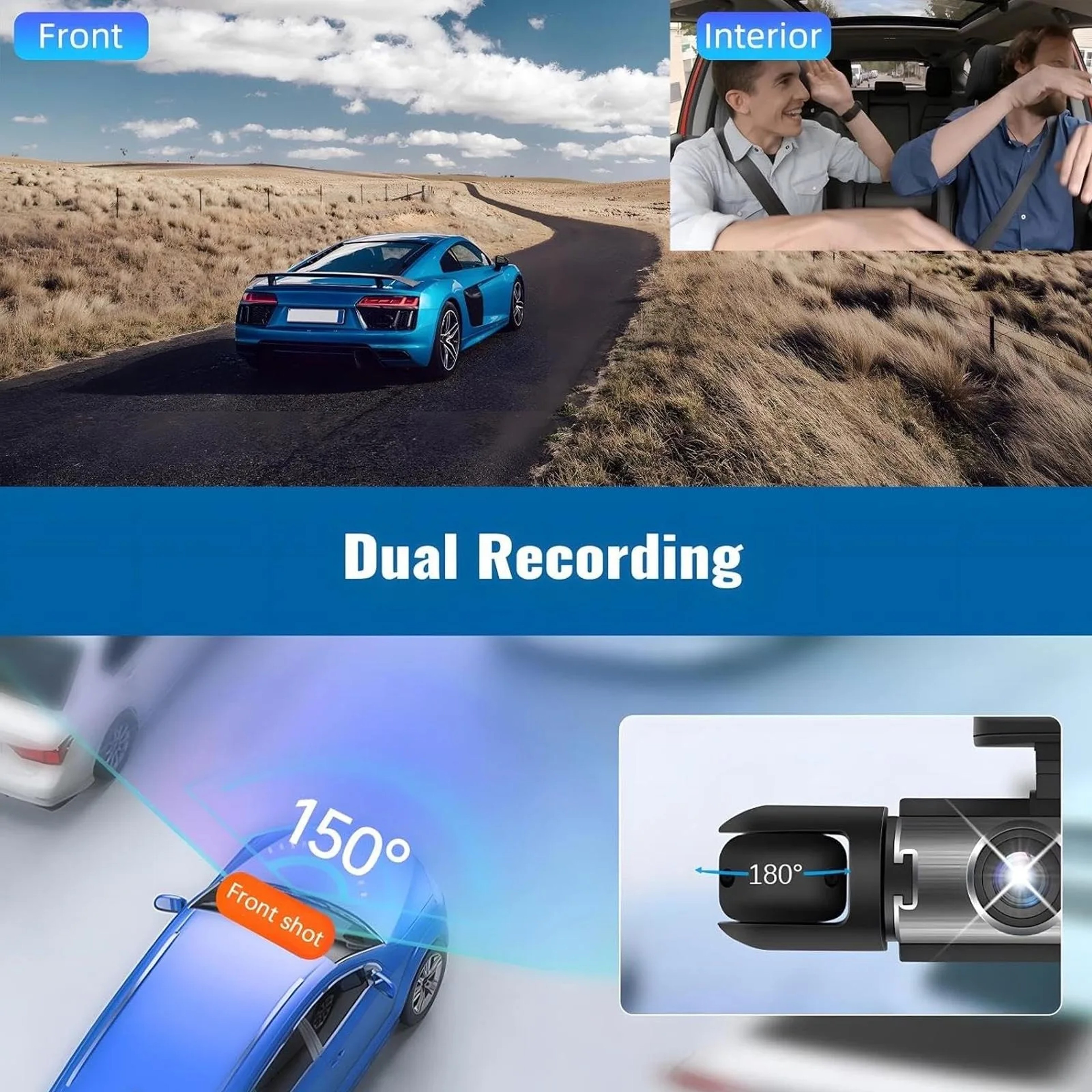 SecureView Dual Lens Dash Cam With Night Vision  Front Rear Recording 5