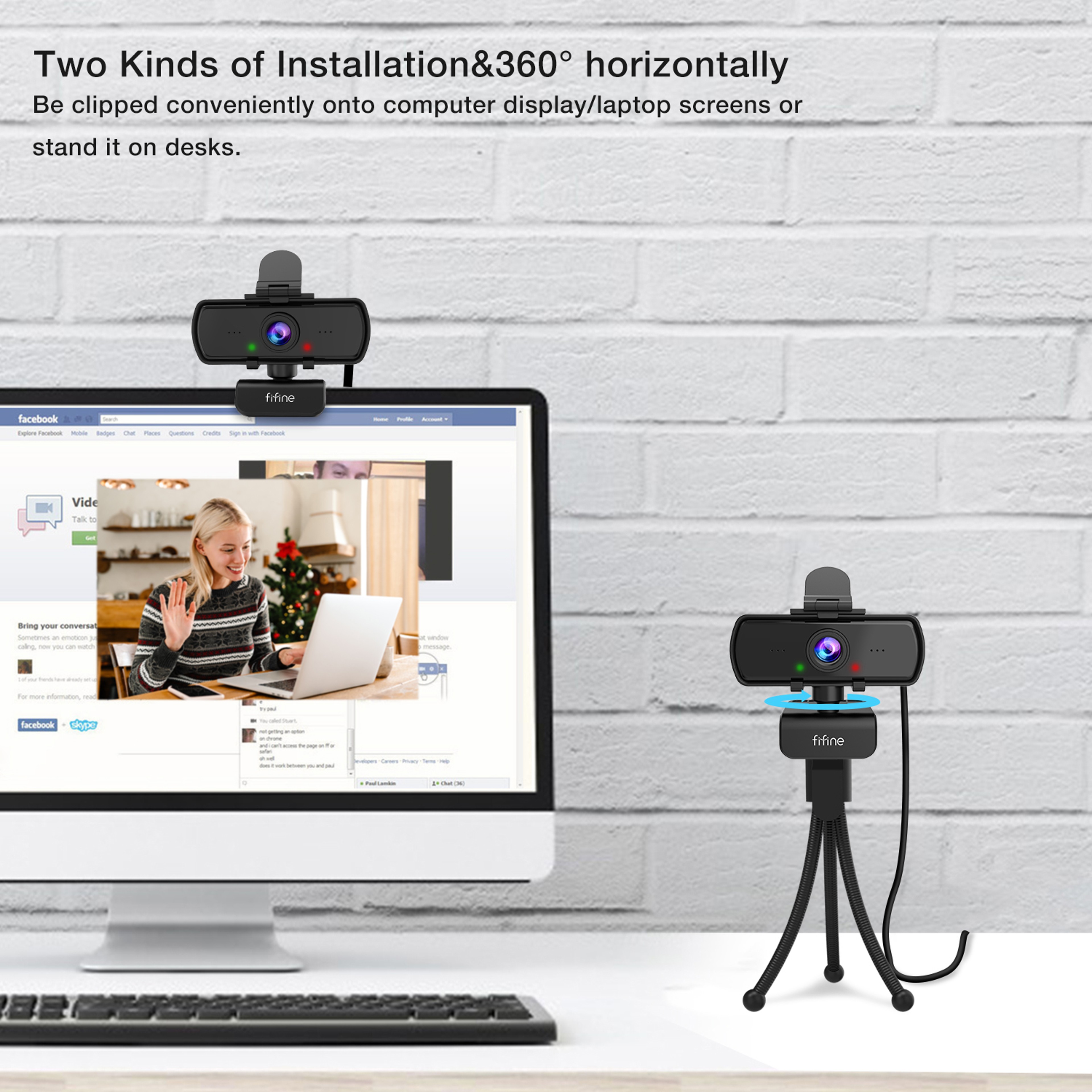 HD Webcam with Microphone & Tripod for Streaming and Video Calls – view 5