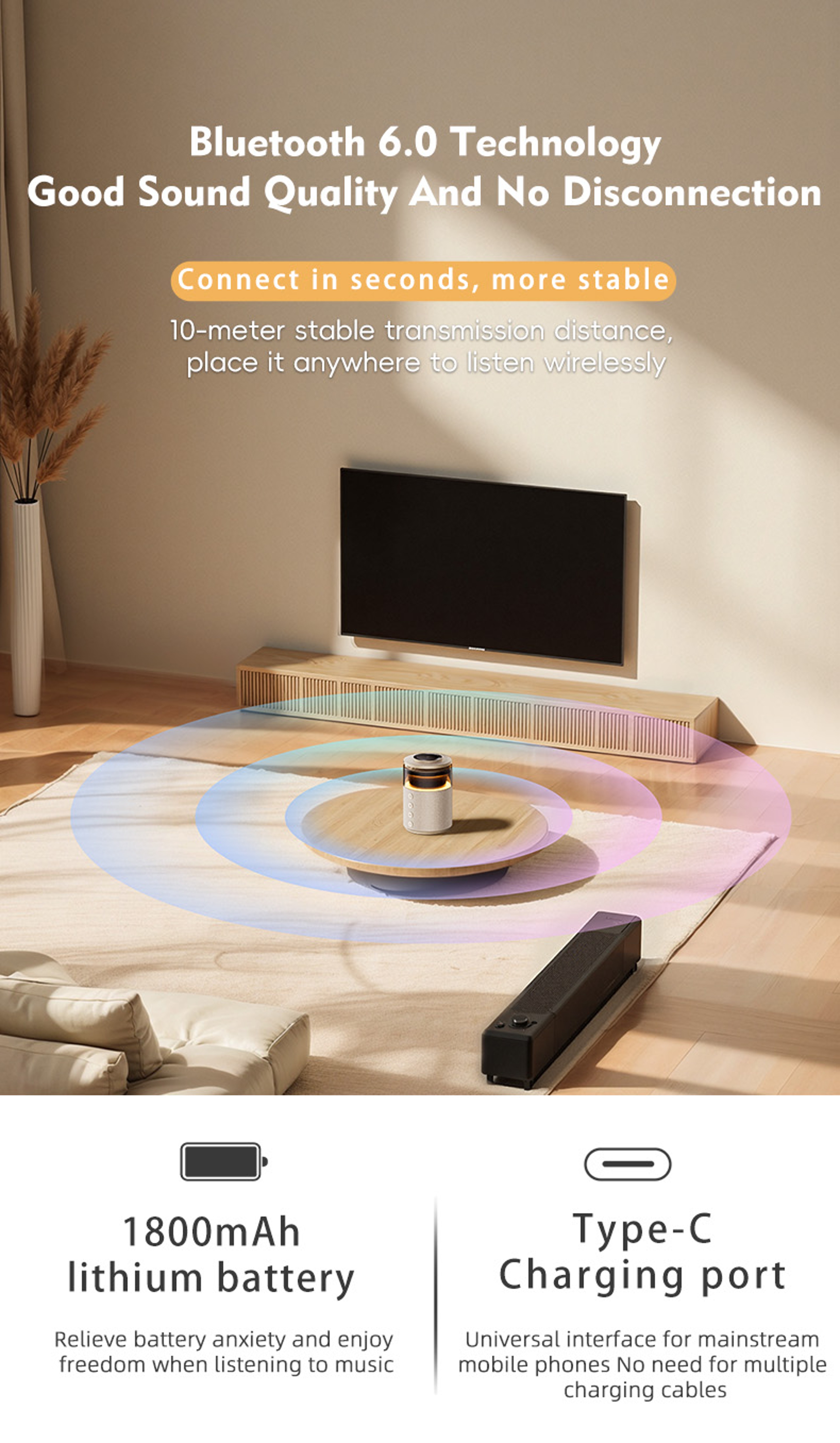 Magnetic Wireless Charging Station With Bluetooth Speaker  Night Light 4