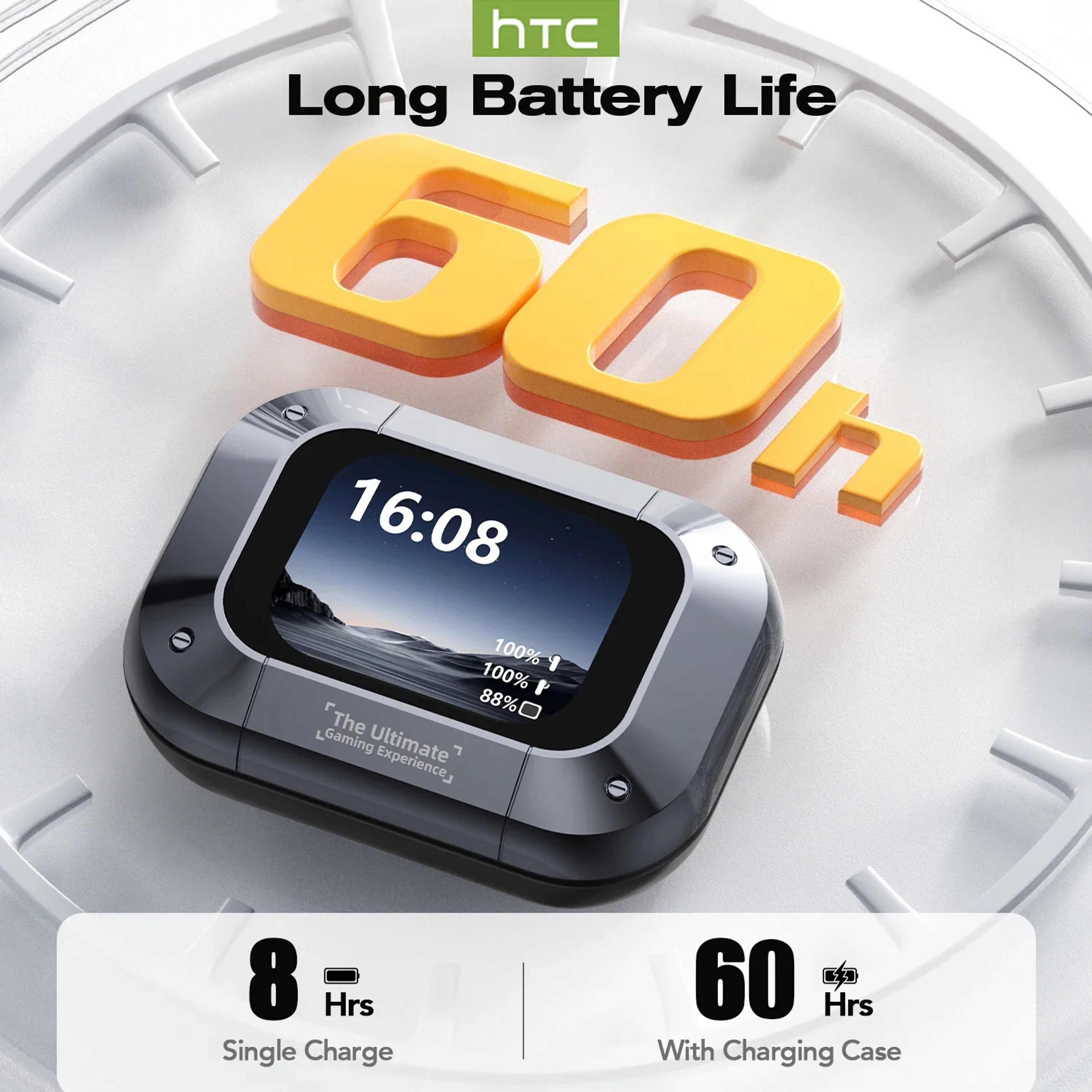 Smart Touch Screen Wireless Earbuds With HD Mic  Long Battery Life 3