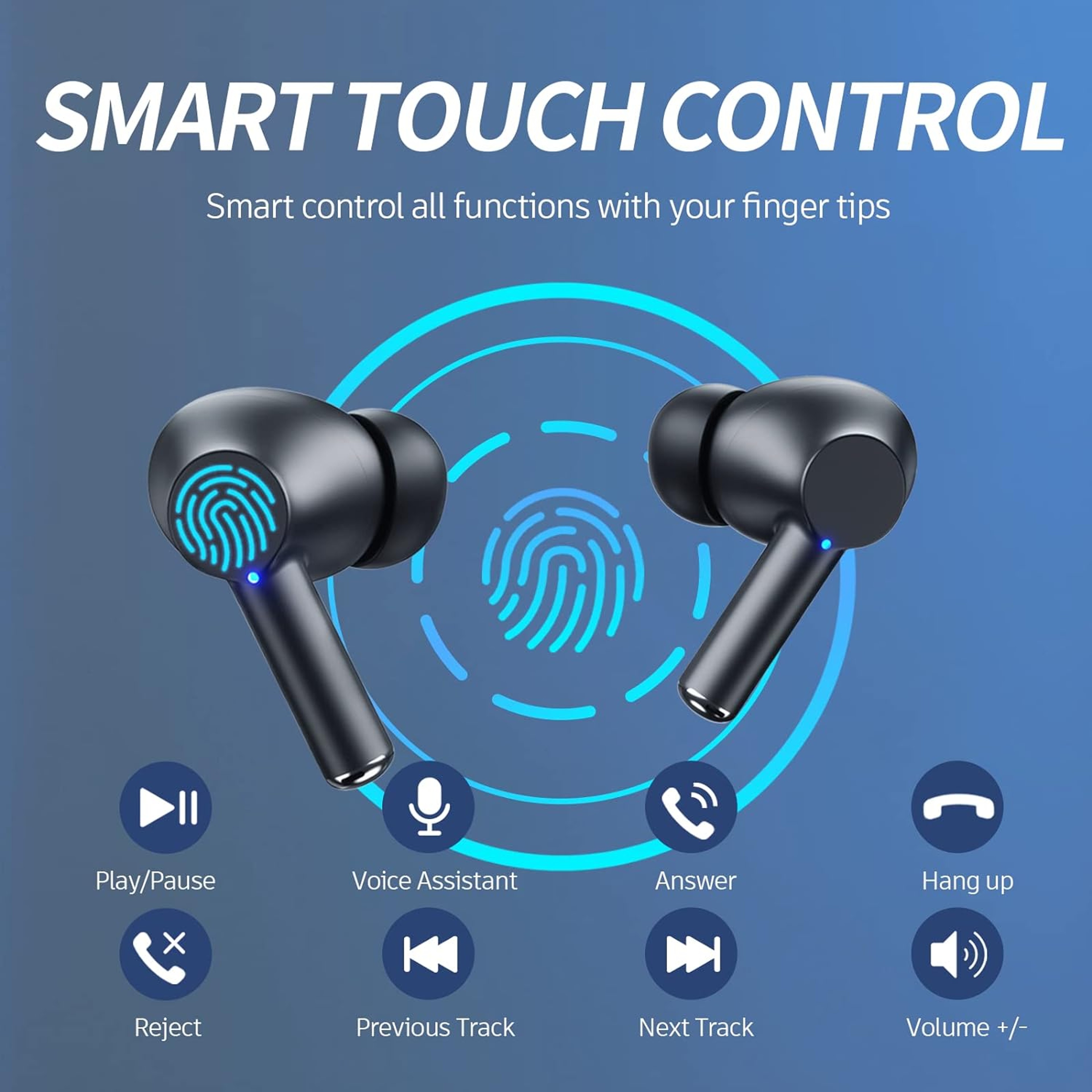 AirBeat Pro Bluetooth Wireless Earbuds With Playtime  LED Power Display 4