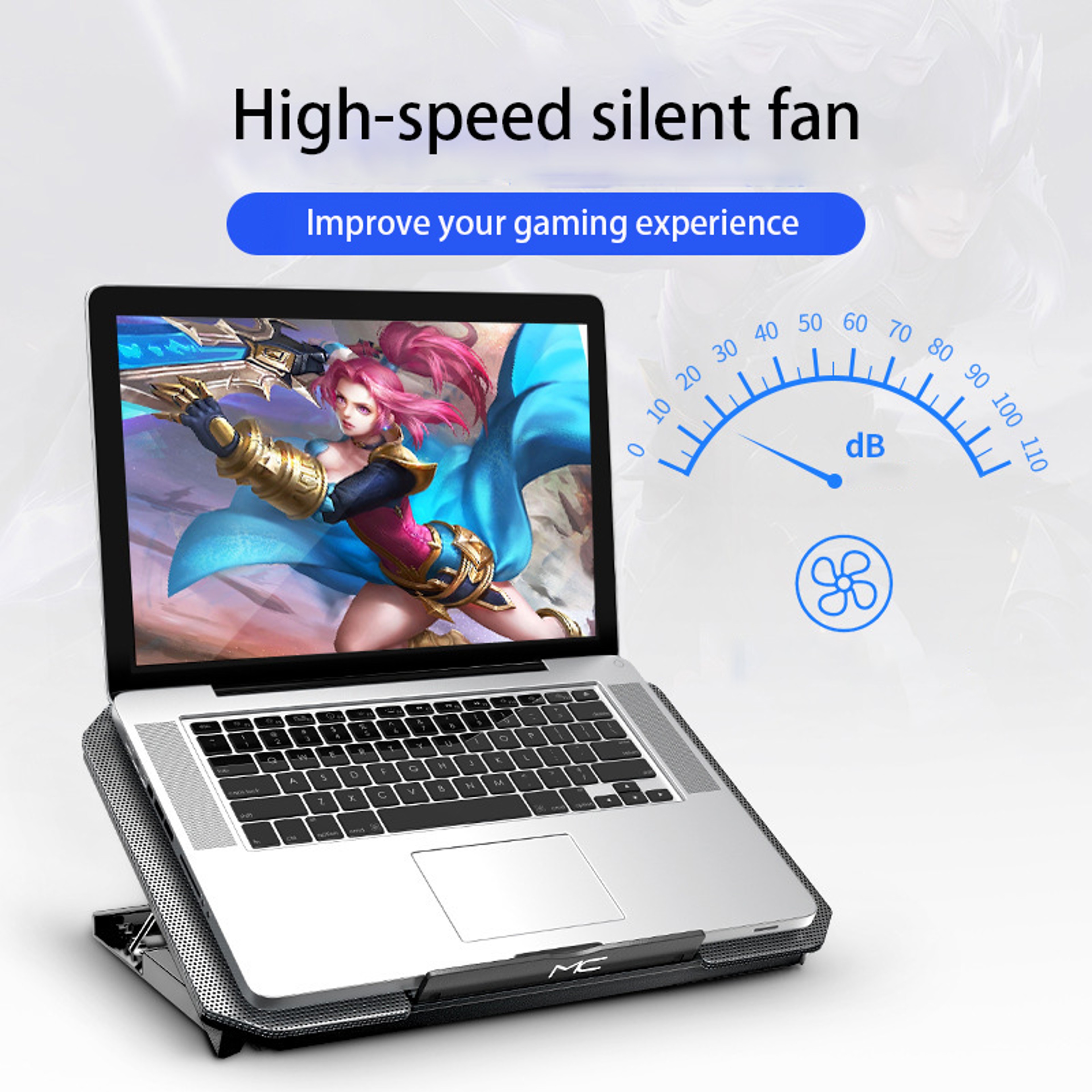 Ultra Cool Silent Laptop Cooling Pad Stand for Gaming & Work Laptops – view 5