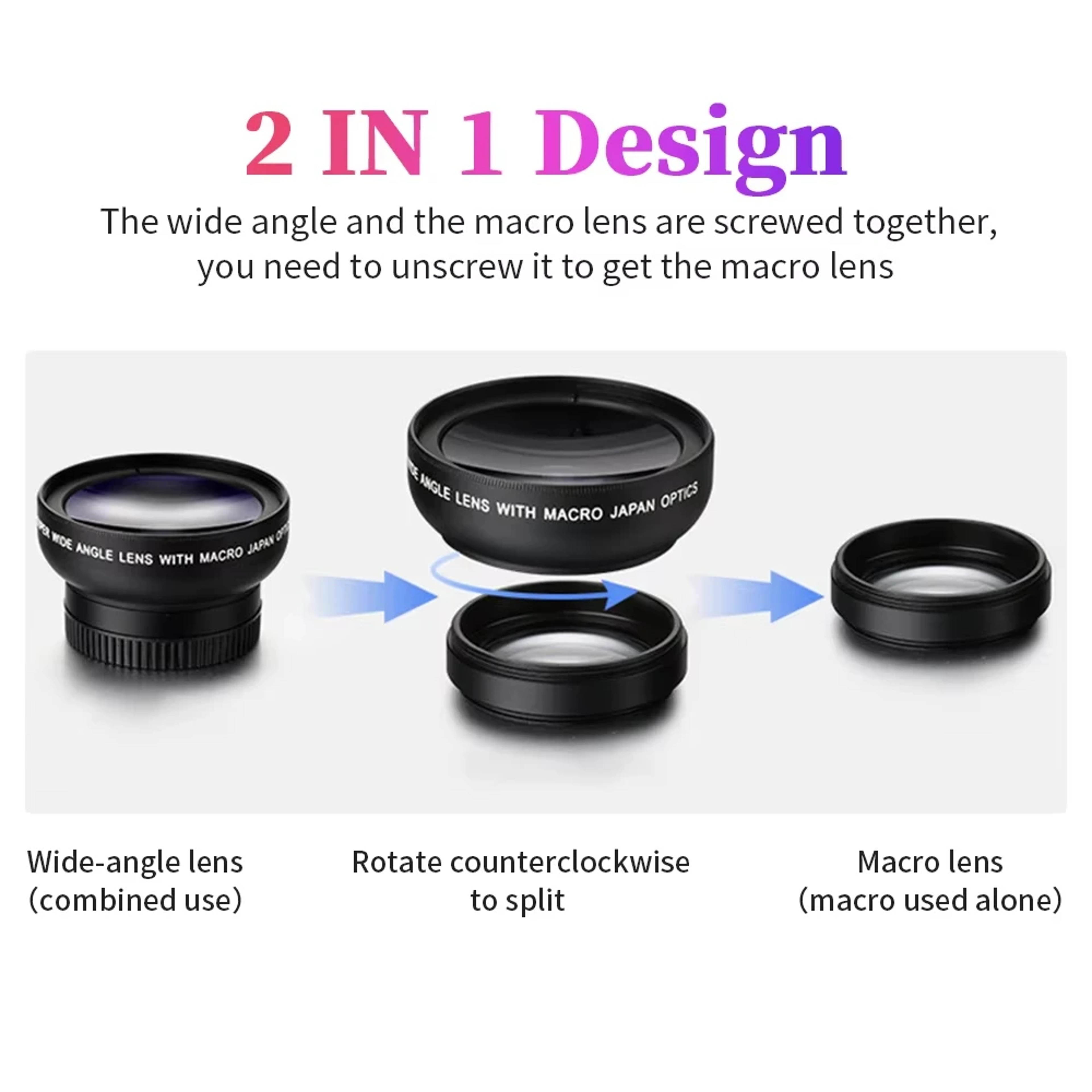 HD Phone Camera Lens Kit Wide Angle  Macro 4