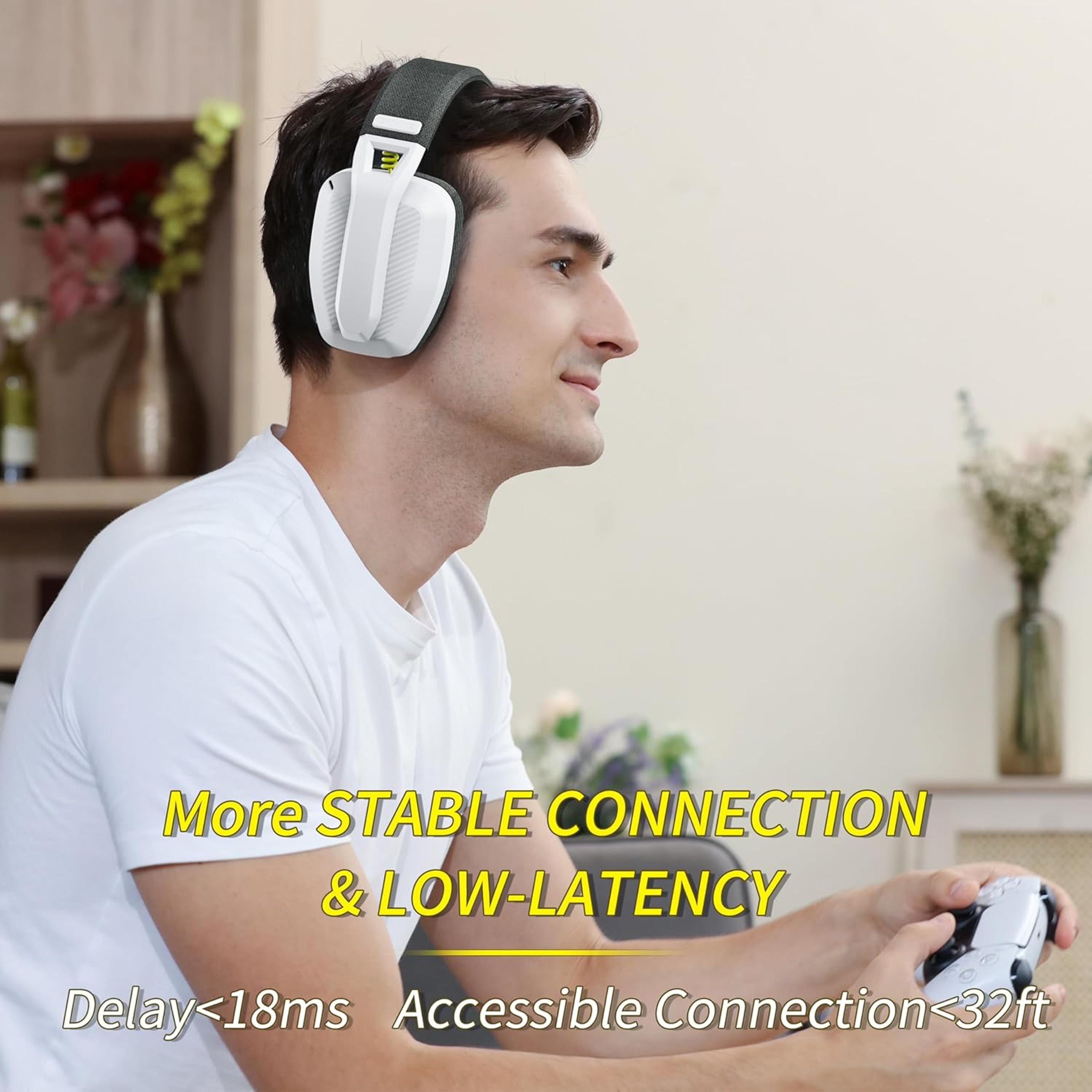 Wireless Gaming Headset With Mic For PC  Mobile 1
