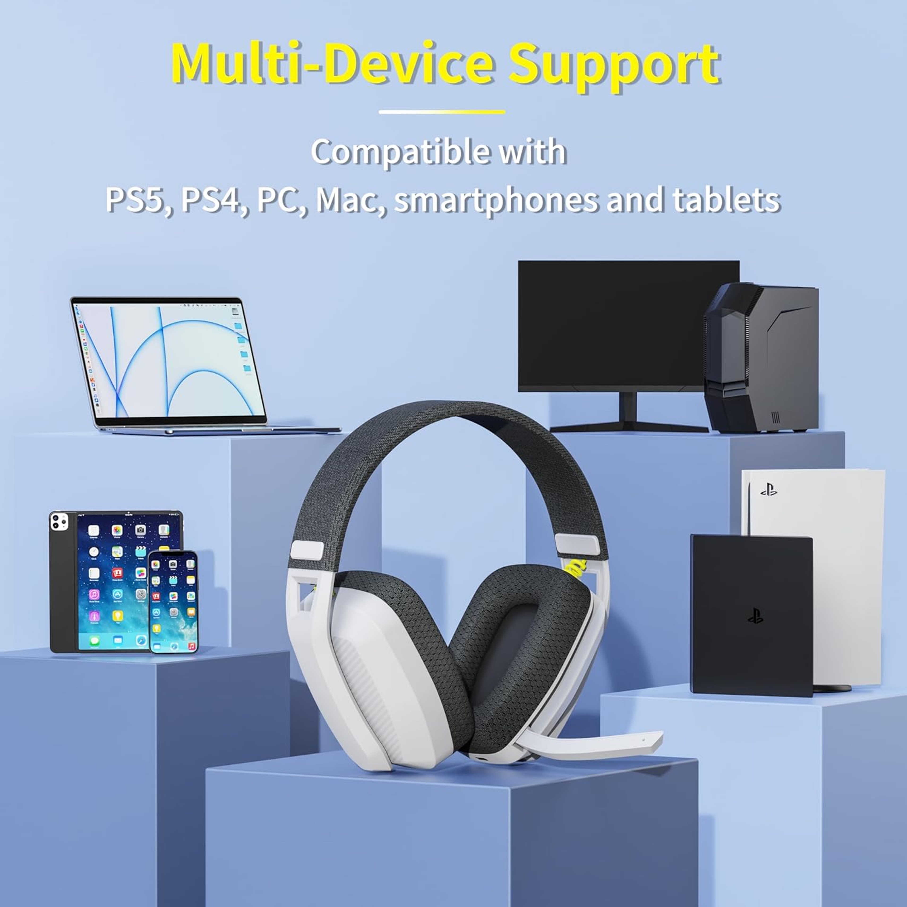 Wireless Gaming Headset With Mic For PC  Mobile 5