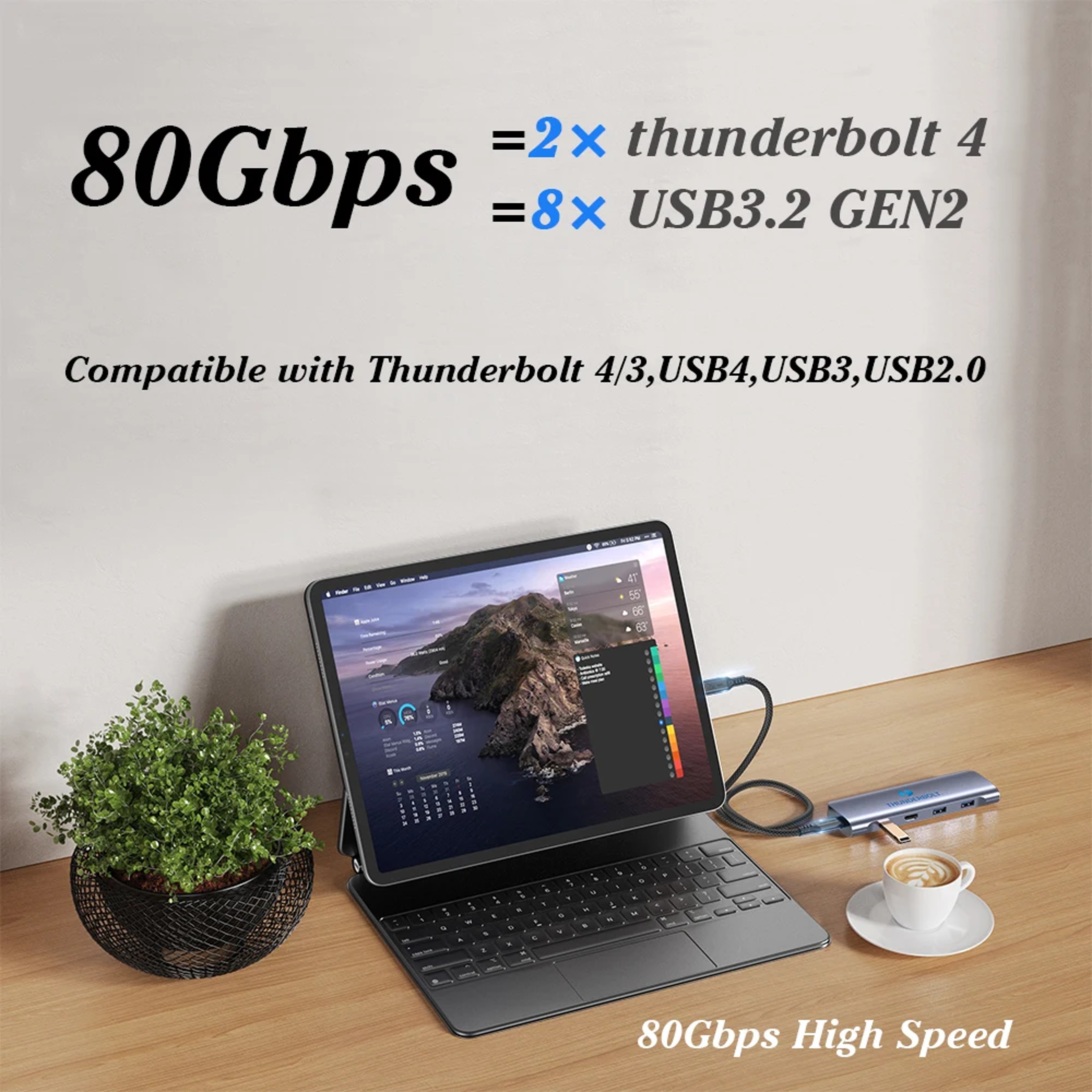 Ultra Speed USB USB C Cable For Thunderbolt Display  GPU 1