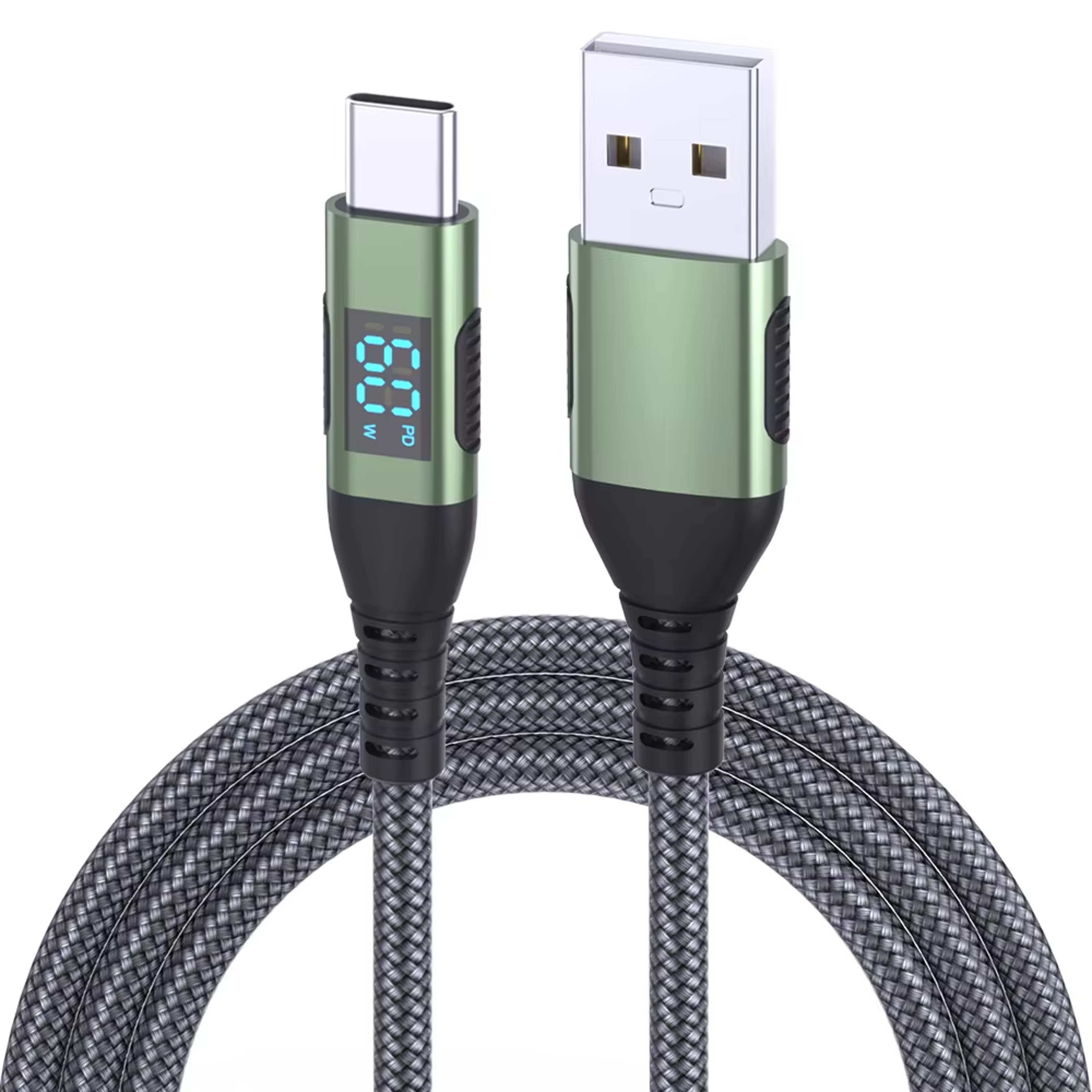 Power View Fast Charging USB To USB C Cable With LED Display 5