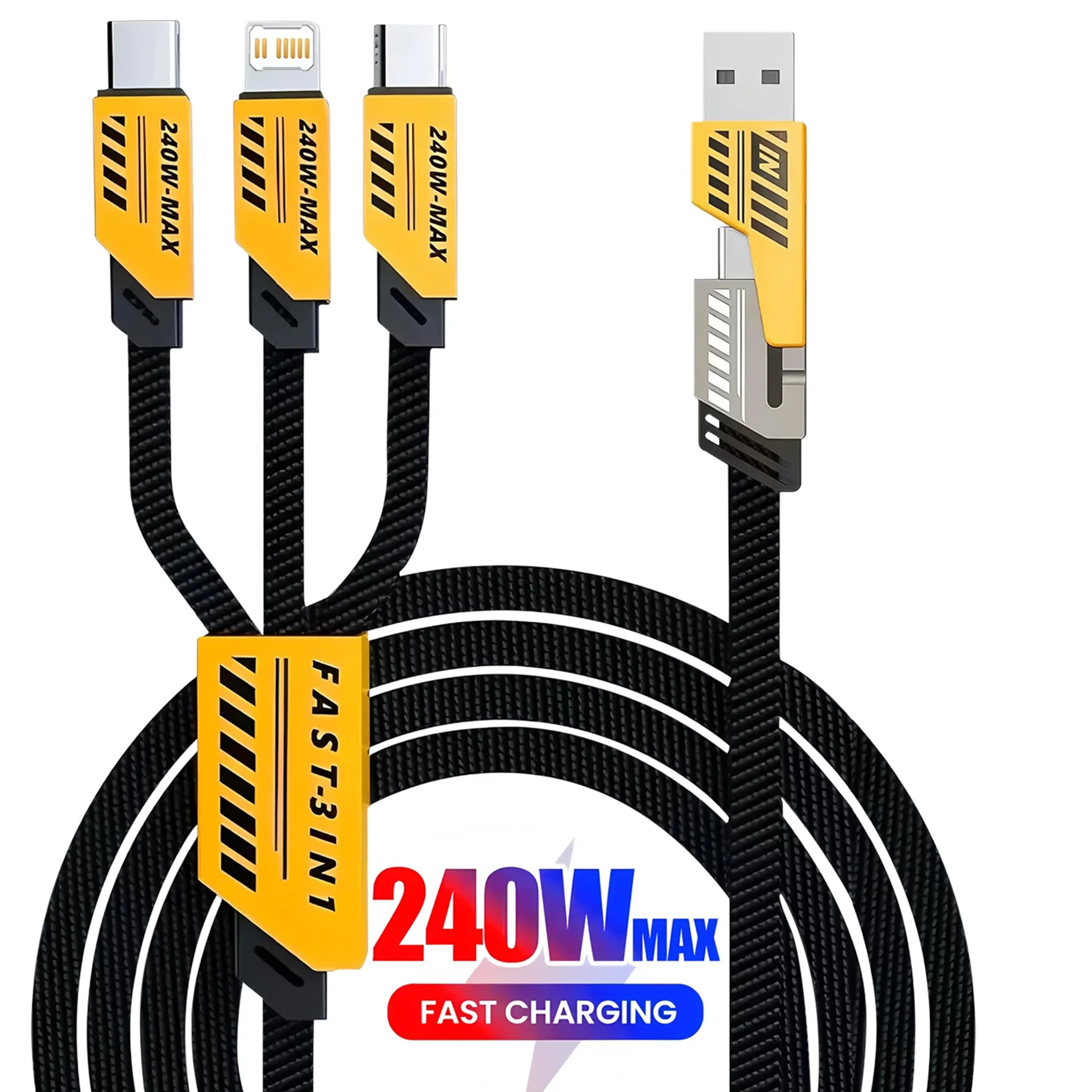 Universal Fast Charging Cable For USB C Micro USB  Multi Device Charging 6