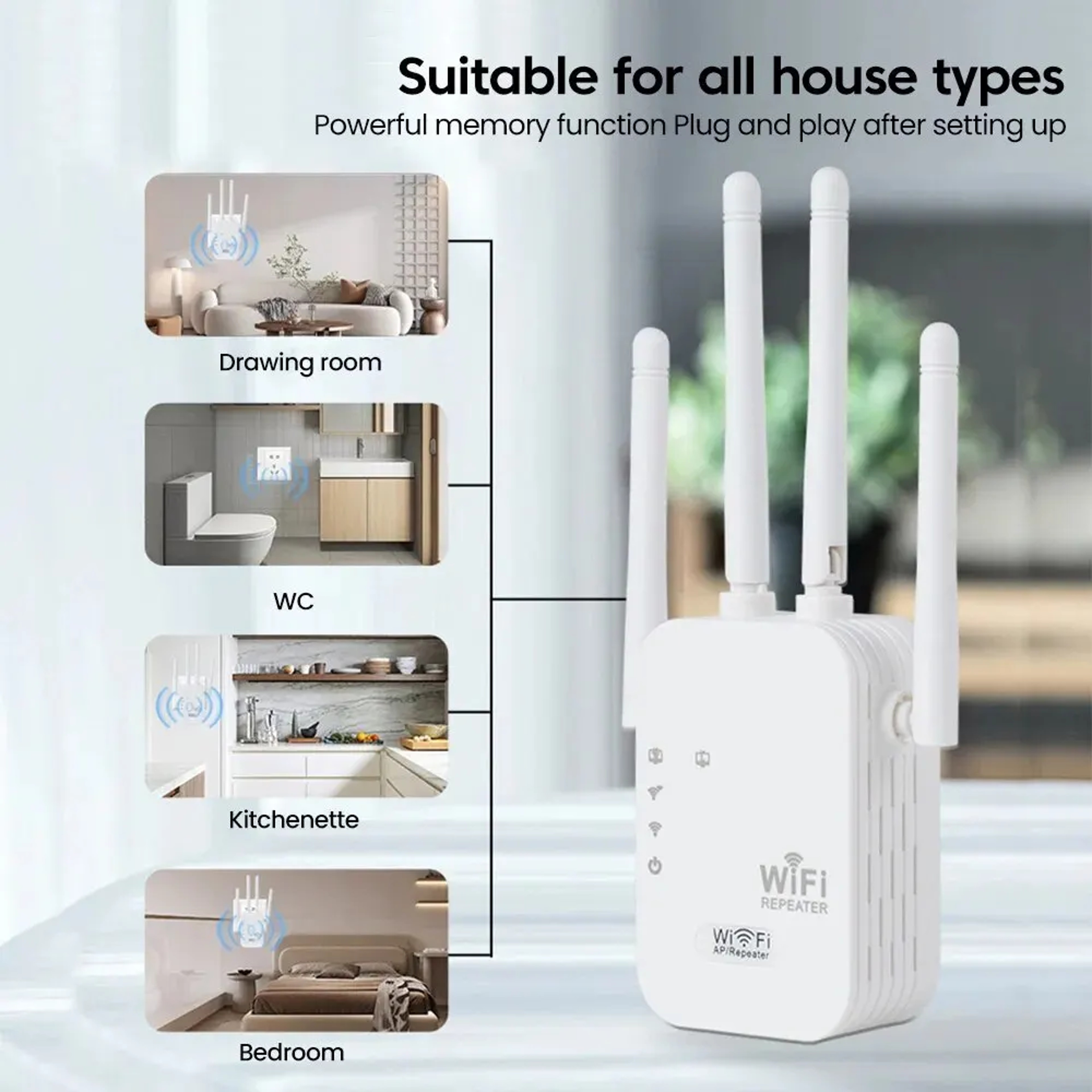 Smart Boost Long Range WiFi Extender Wireless Signal Repeater  Router Amplifier 2