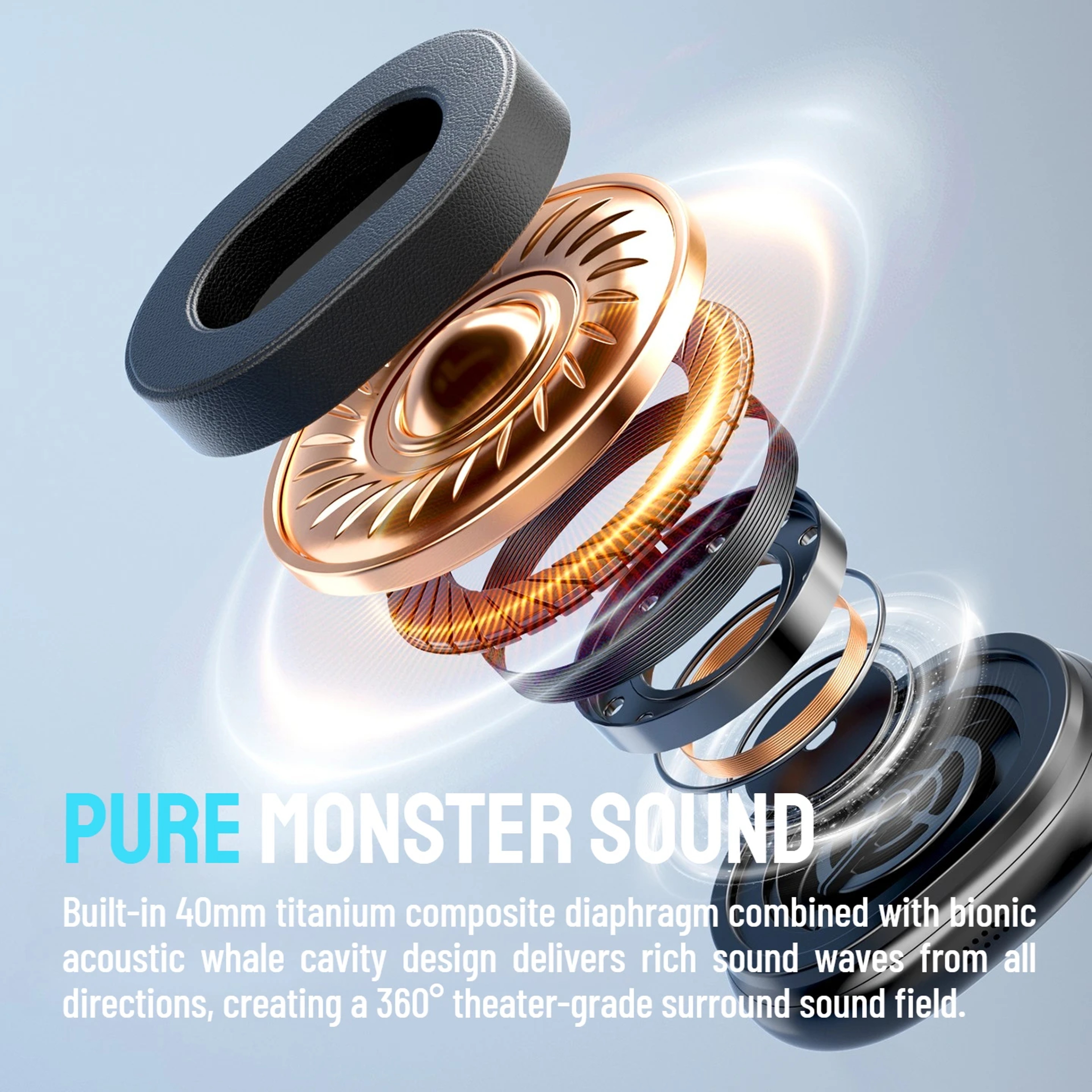 Pro ANC Wireless Over Ear Headphones With Bluetooth  Deep Bass 2