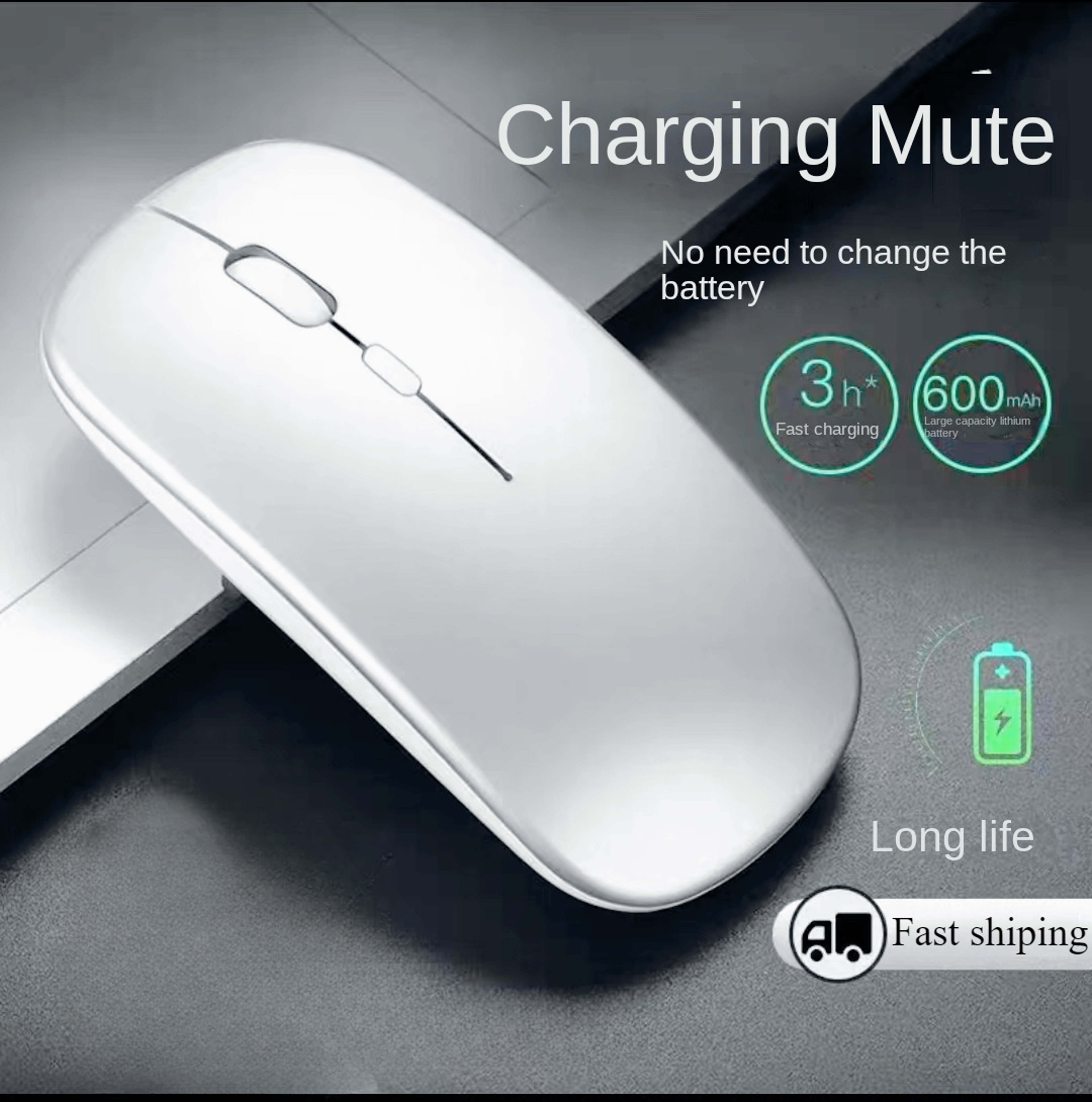 Bluetooth Rechargeable Wireless Mouse Silent Ergonomic Gaming Mouse For Laptop PC Xiaomi Pad 1