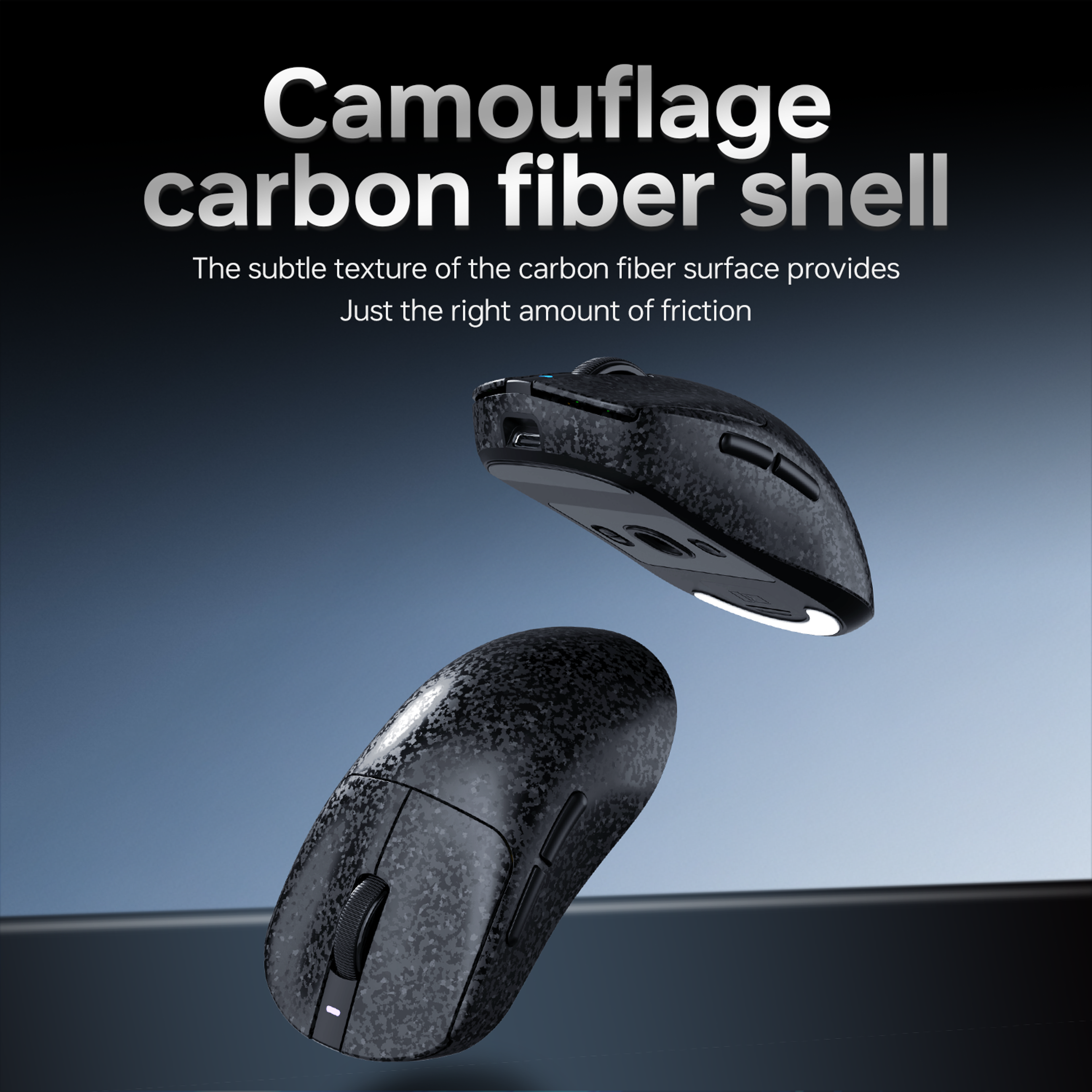 Wireless Gaming Mouse DPI Carbon Fiber Lightweight Bluetooth Wired Mouse For PC Laptop 2
