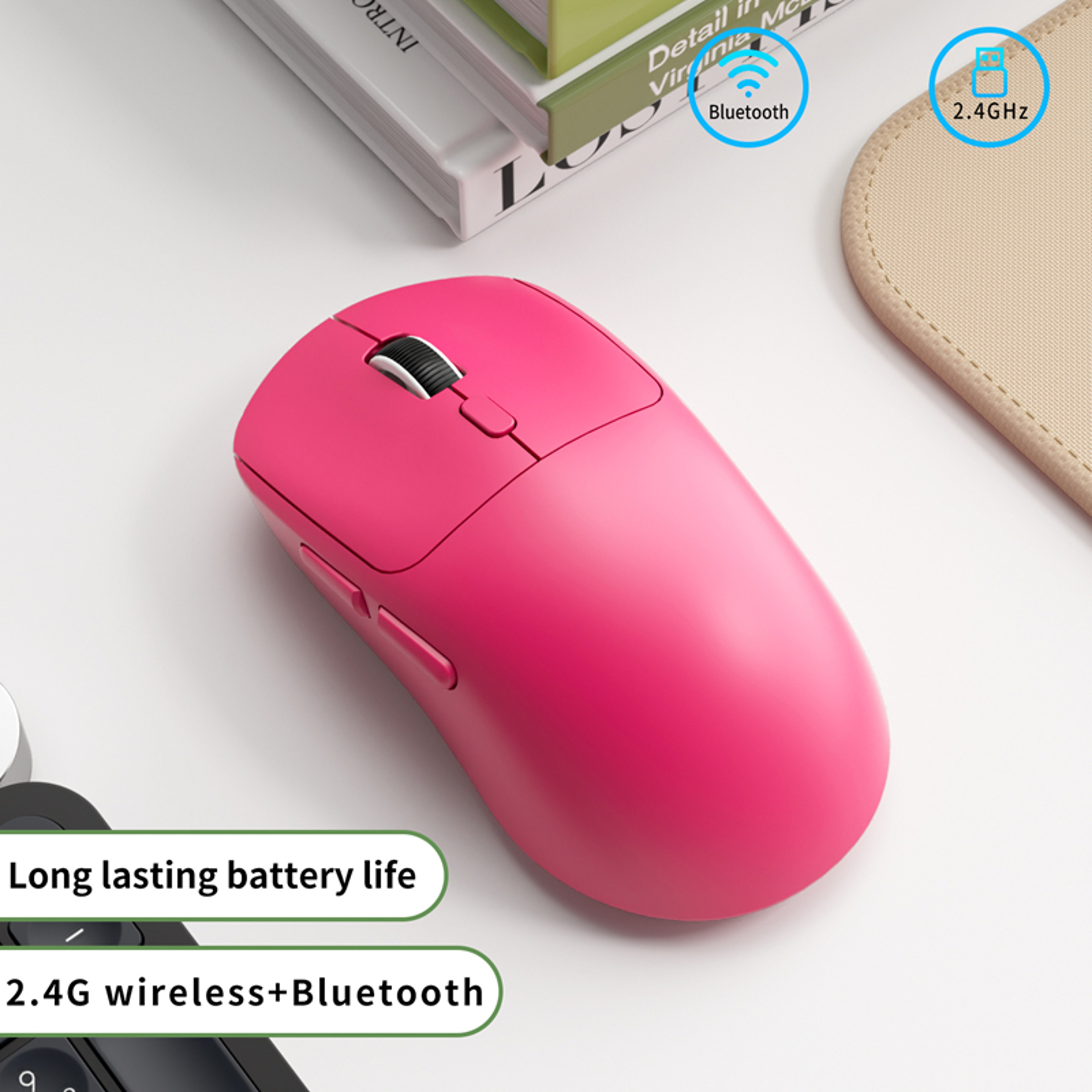 Bluetooth Wireless Mouse Rechargeable Ergonomic Office  Gaming Mouse For PC Laptop IPad TV 5