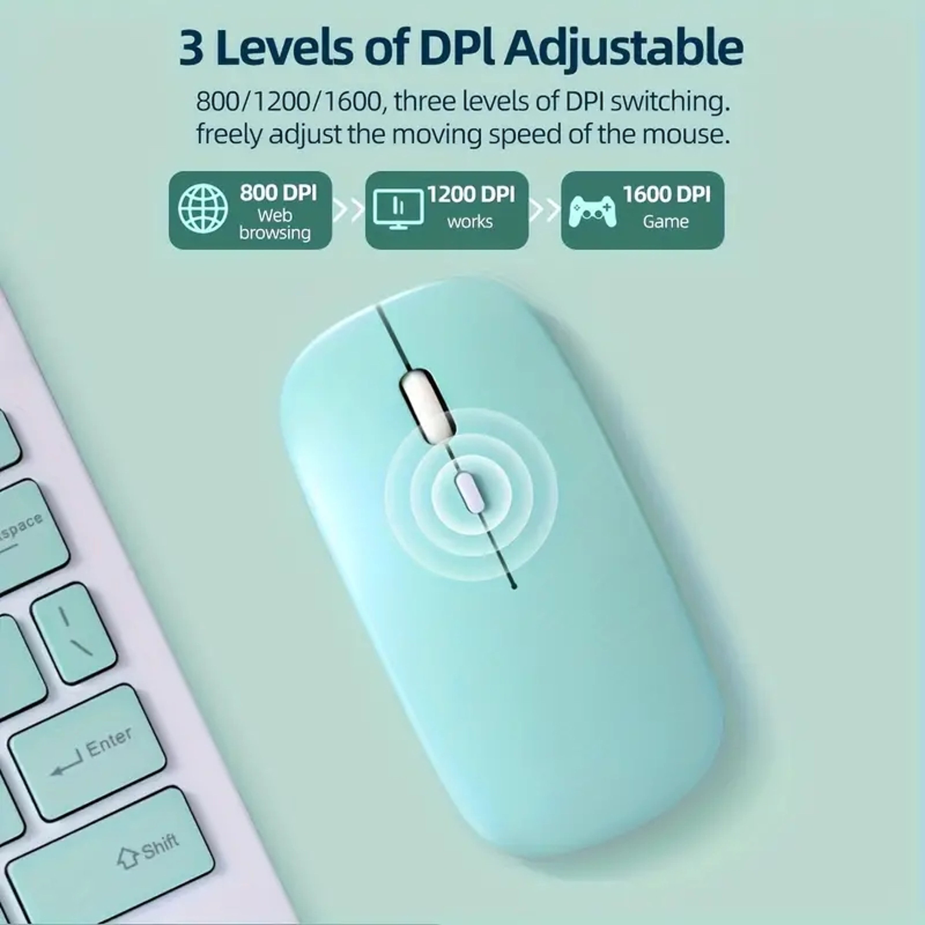 Silent Wireless Bluetooth Mouse For Laptop Tablet Ergonomic Noiseless Optical Mouse 3