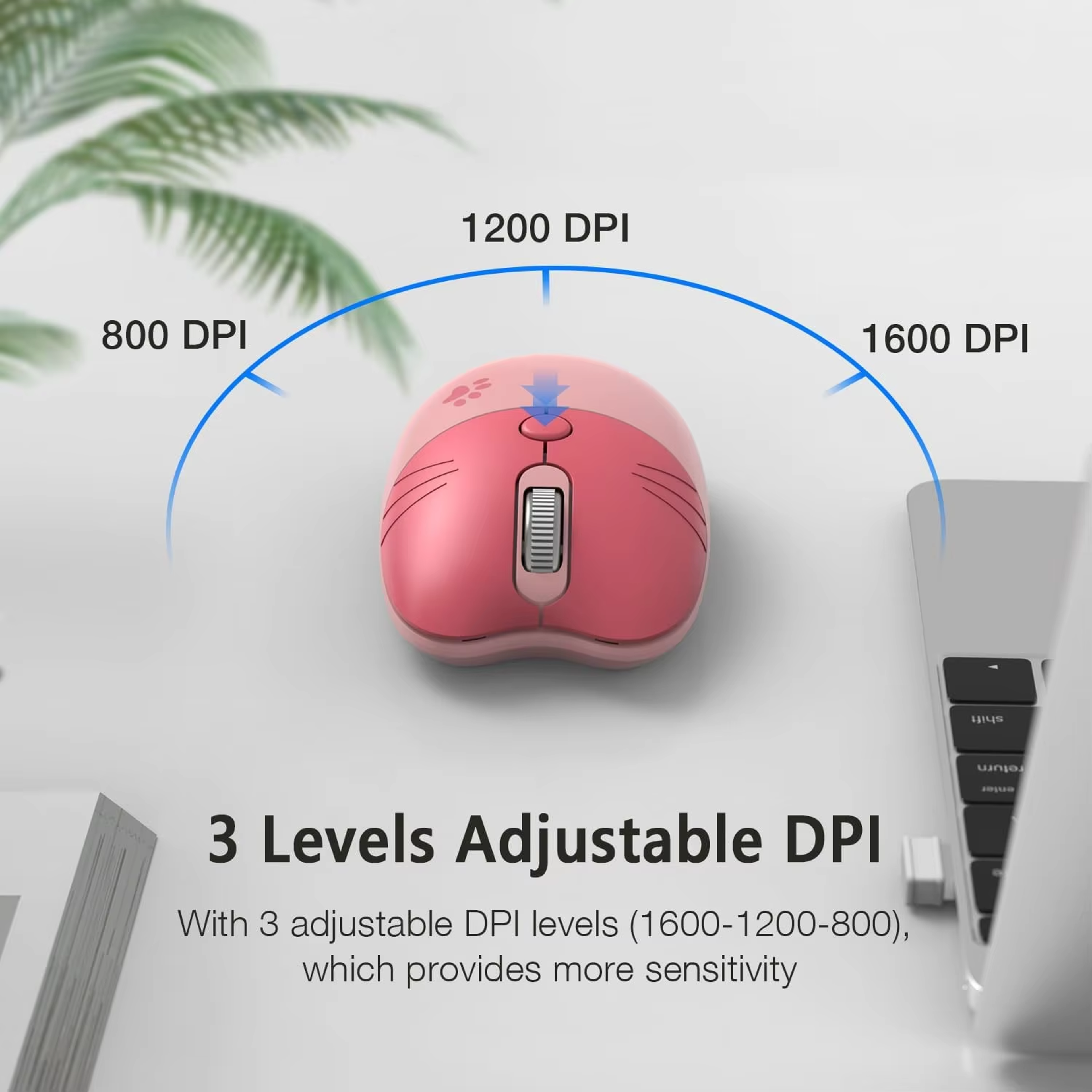 Cute Cat Wireless Mouse USB Receiver DPI Adjustable Laptop & Desktop Mouse – view 3