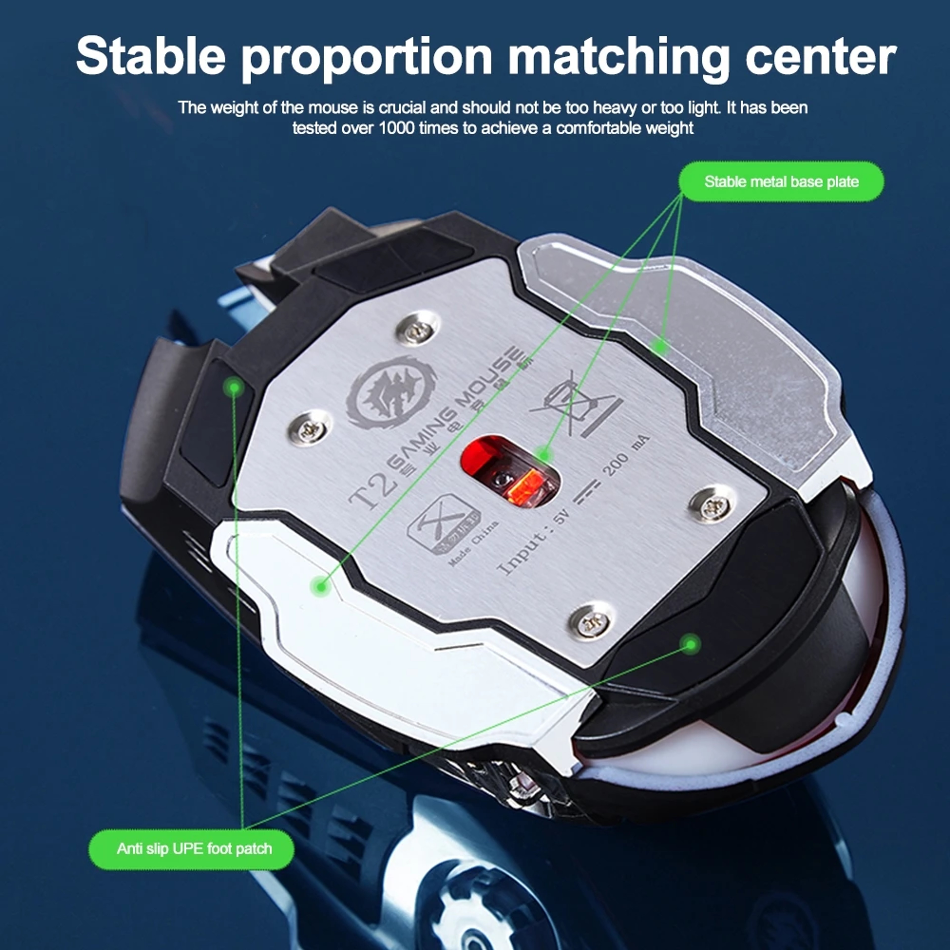 Bluetooth Wireless Gaming Mouse Rechargeable RGB Ergonomic E Sports Mouse For PC Laptop 5