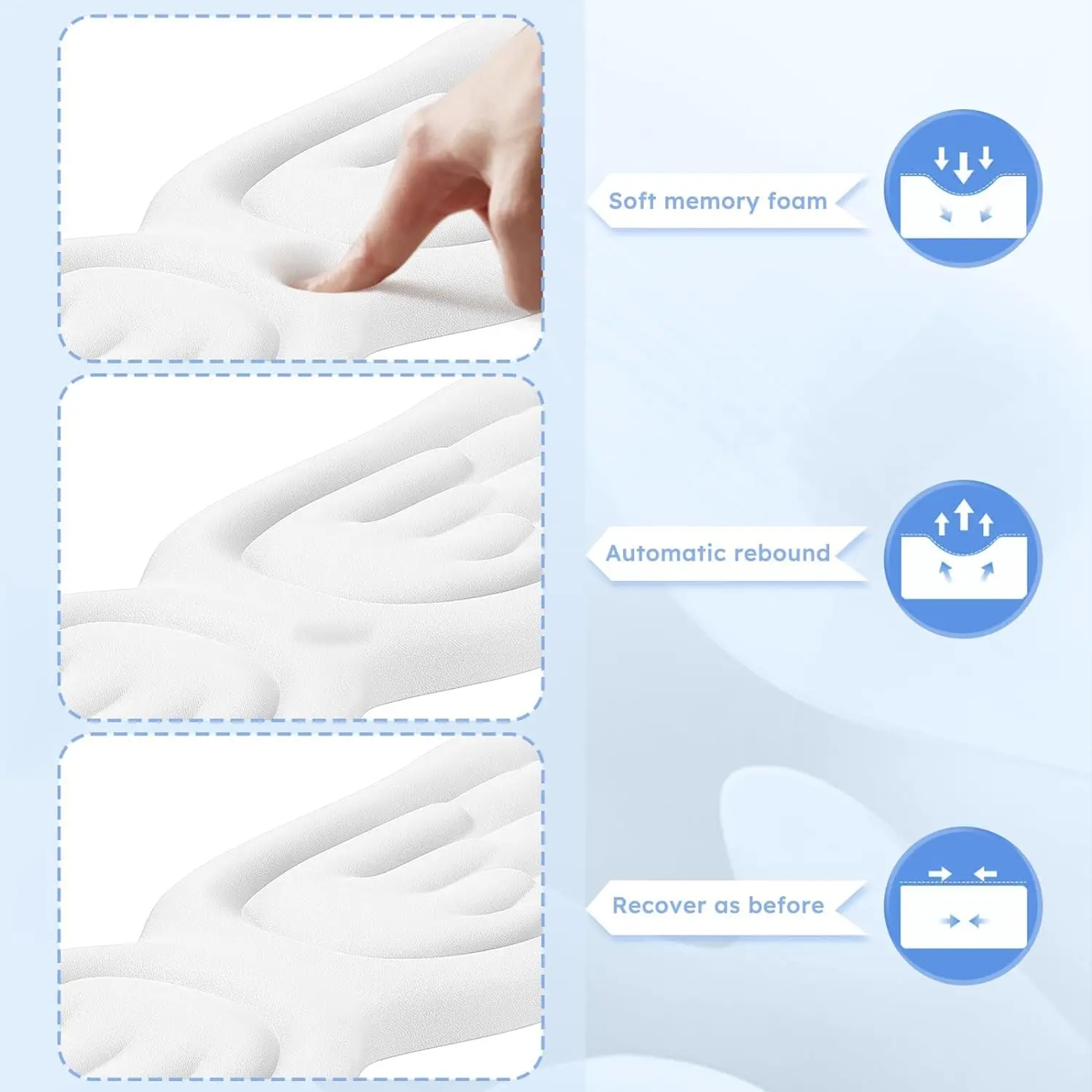 Angel Wing Ergonomic Memory Foam Wrist Rest Set For Keyboard  Mouse Support 3