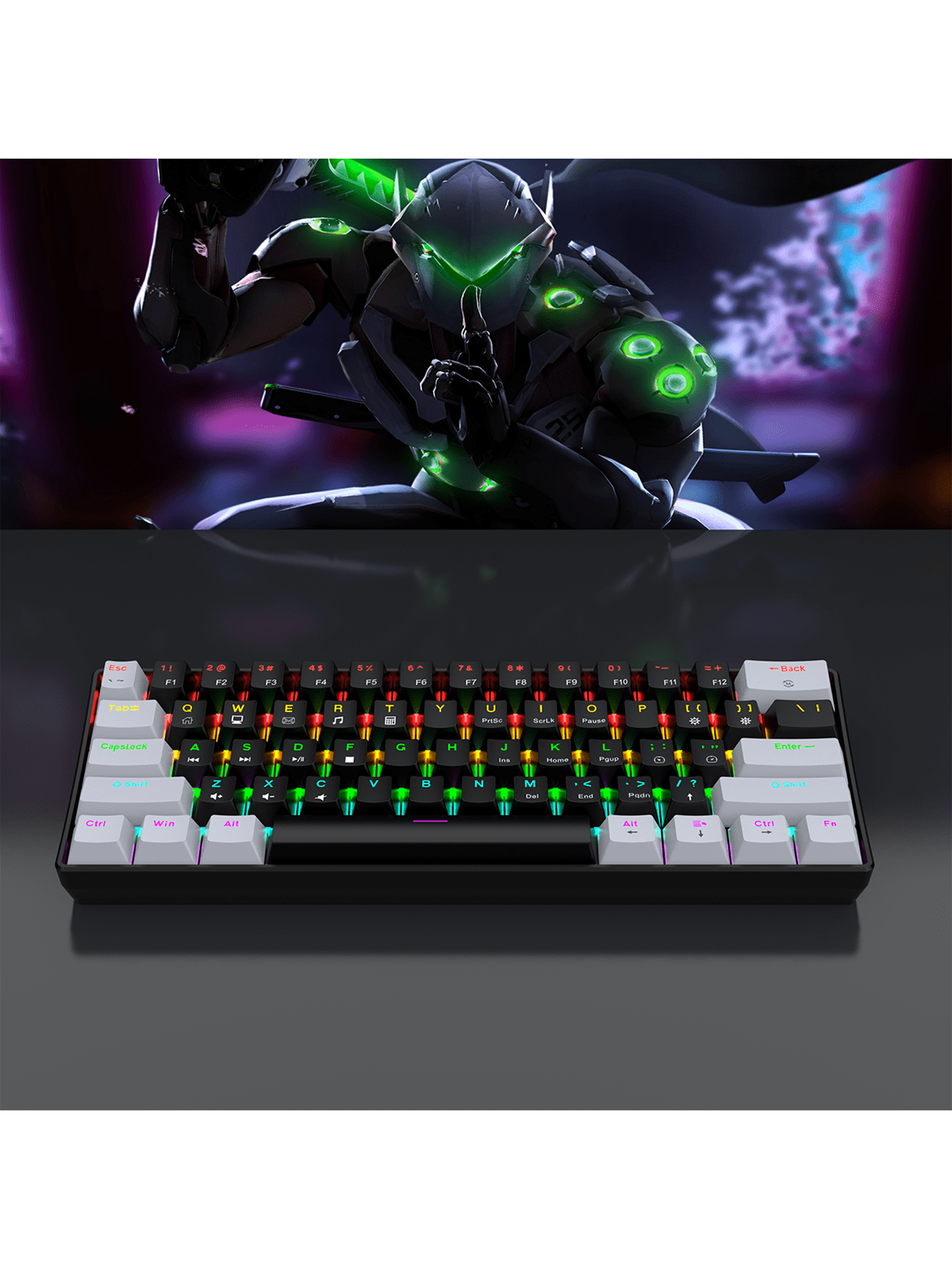 Mini Mechanical Gaming Keyboard For PC  Mac Compact Travel Keyboard With Backlit Keys 0