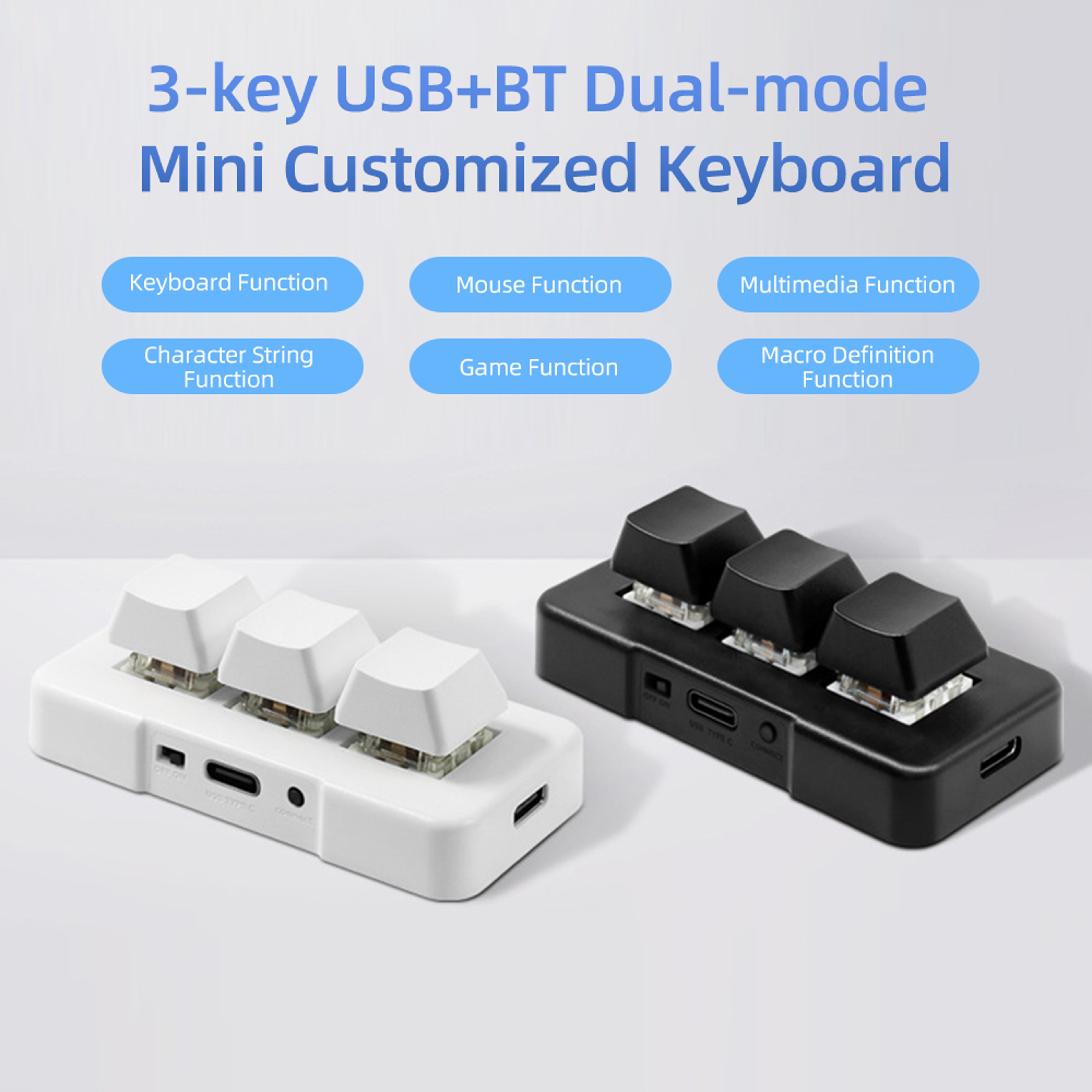 Mini Mechanical Macro Keypad With Bluetooth  USB Connectivity 2