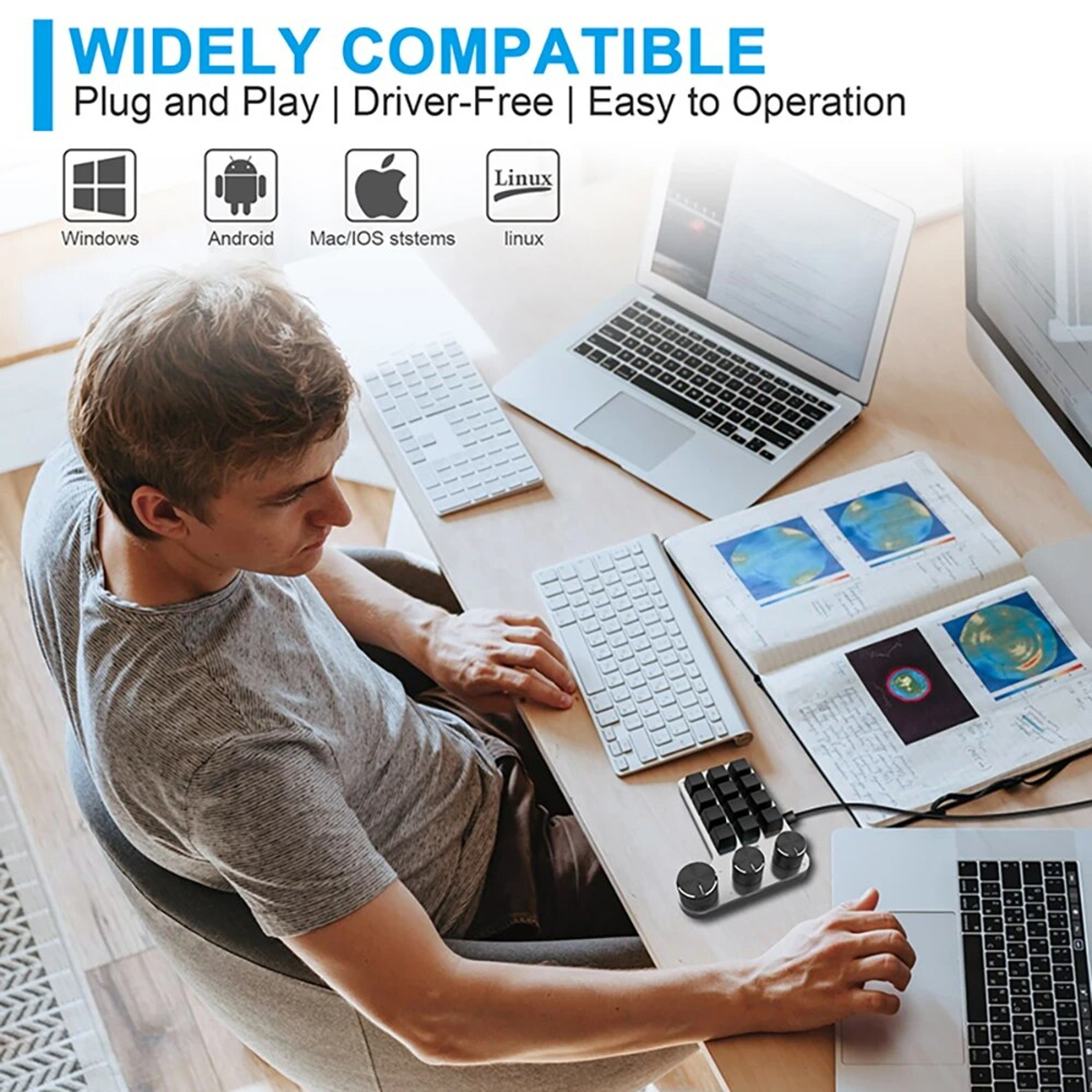 Wireless RGB Macro Pad Pro Programmable Bluetooth Keypad With 3 Control Knobs 5