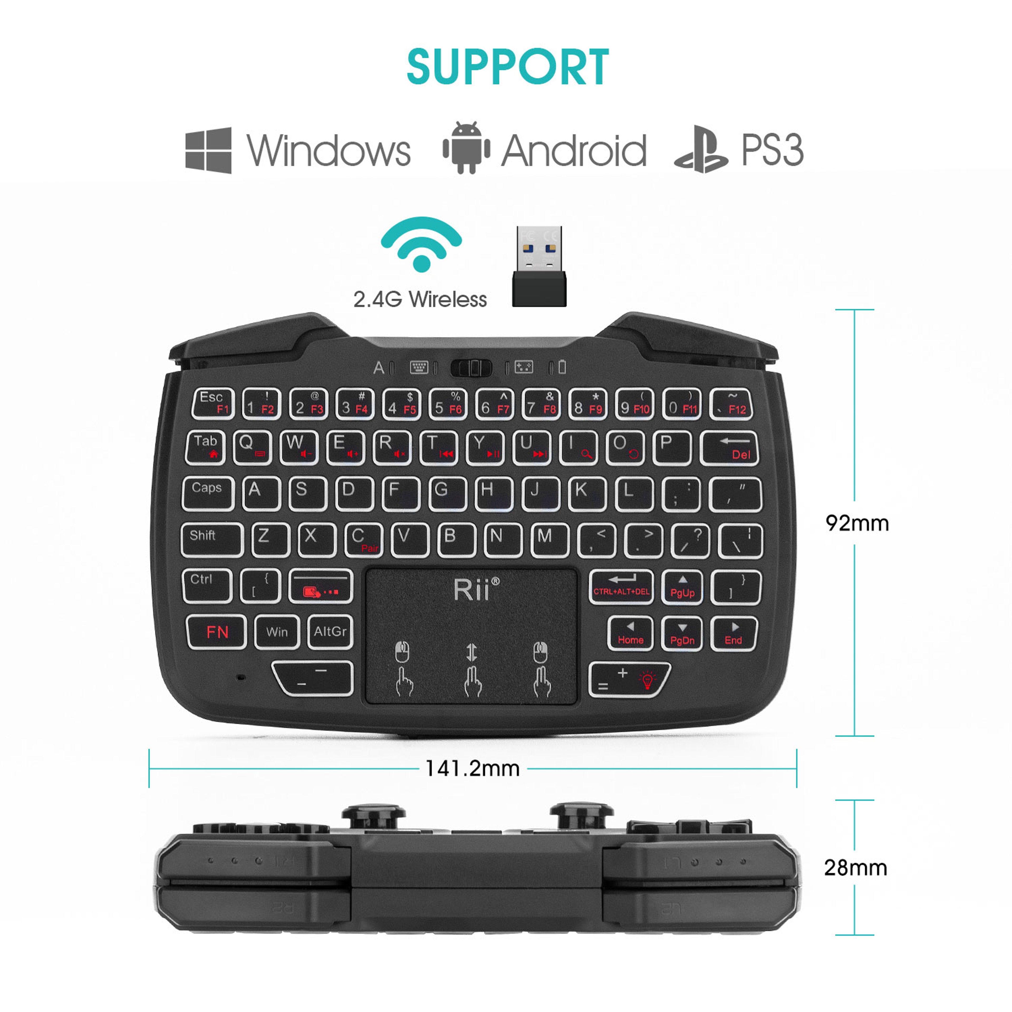 Wireless Game Controller  Keyboard Mouse Combo For PC Smart TV  Android 2
